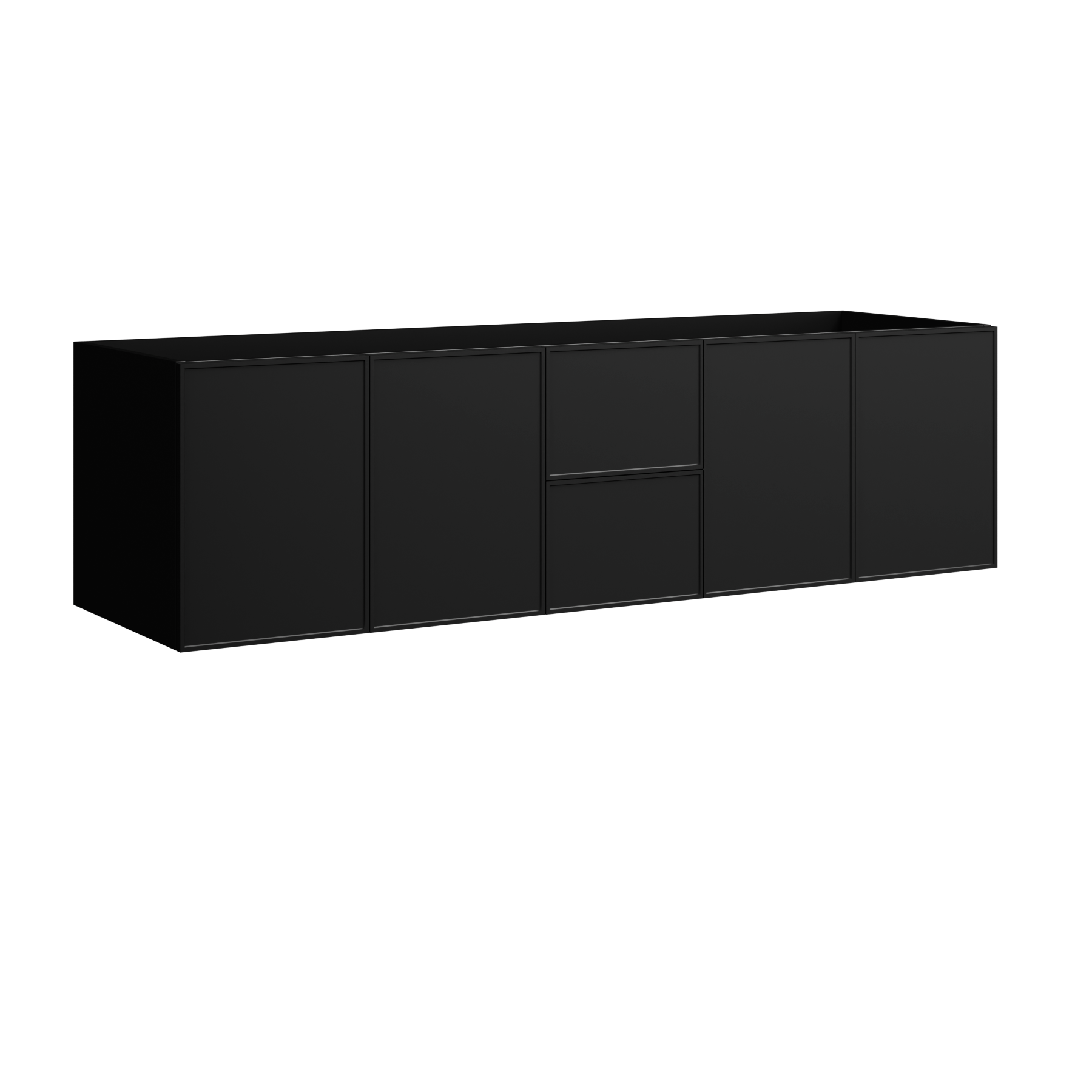 black satin paint vanity