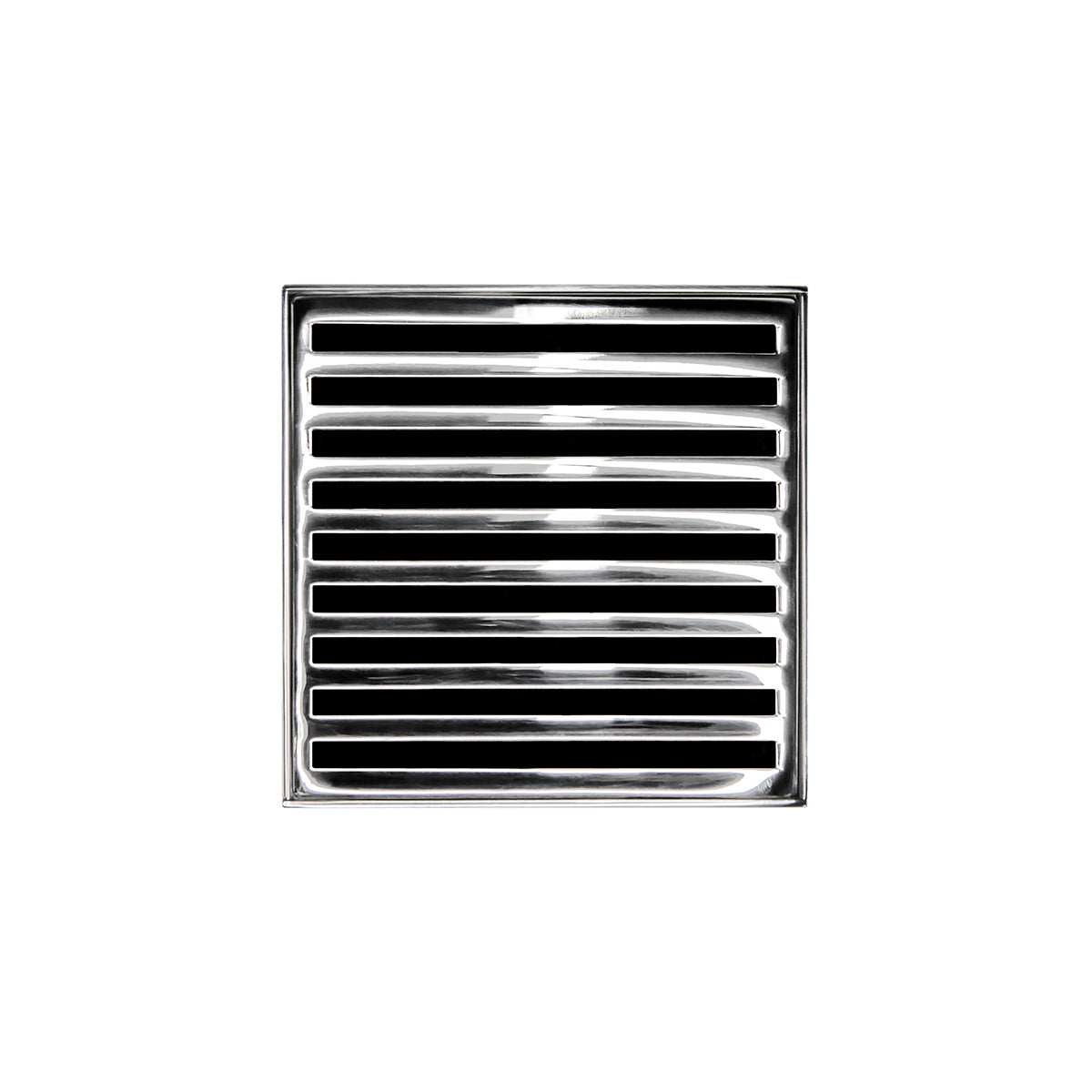 Infinity Drain 4" x 4" ND 4 Complete Kit with Lines Pattern Decorative Plate with ABS Drain Body, 2" Outlet