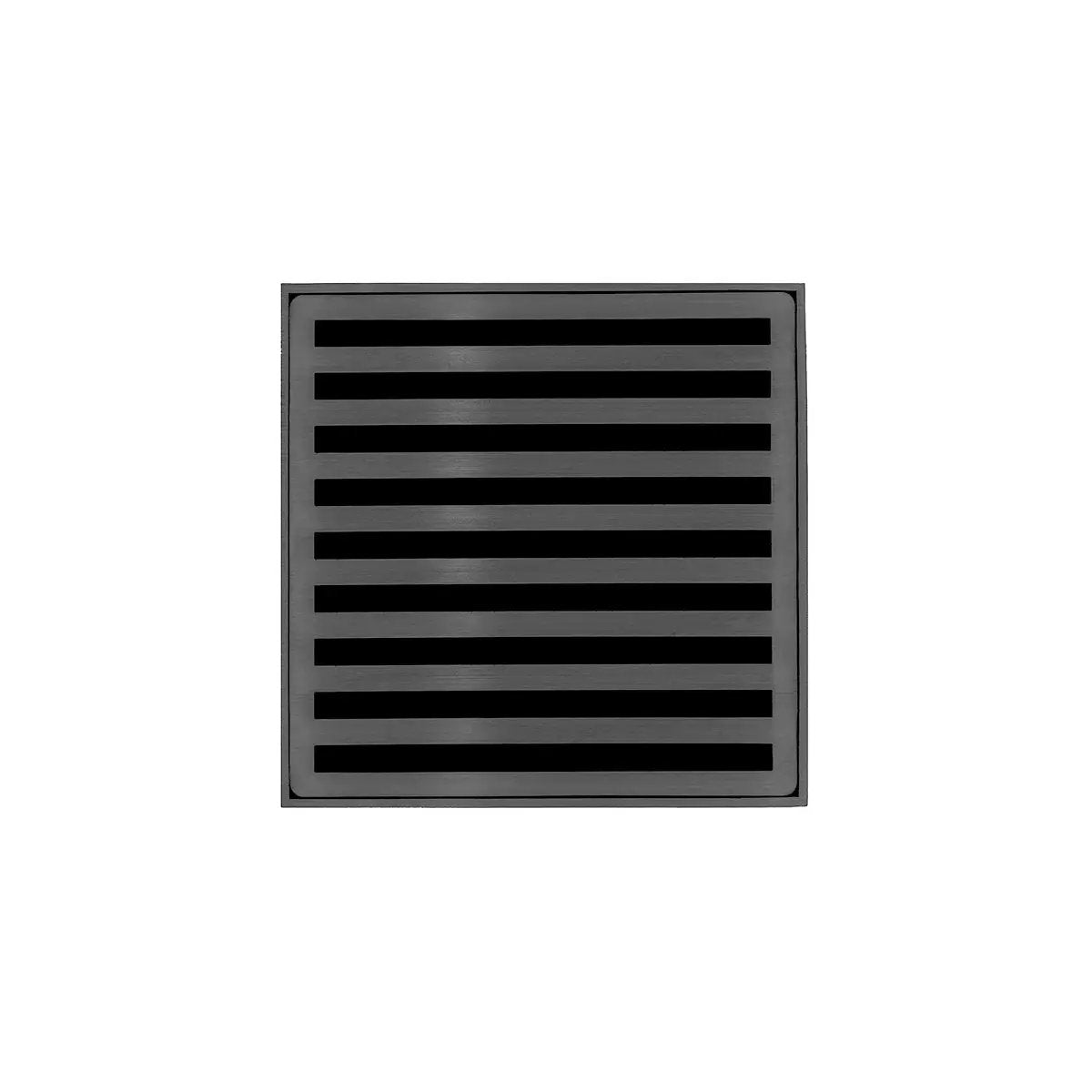 Infinity Drain 4" x 4" ND 4 Complete Kit with Lines Pattern Decorative Plate with Cast Iron Drain Body, 2" Outlet by Infinity Drain