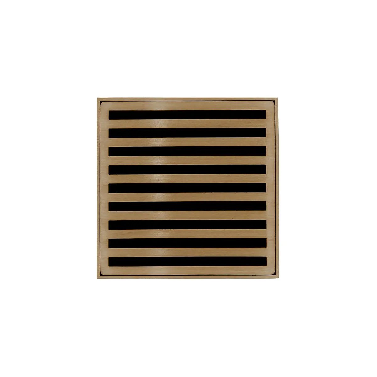 Infinity Drain 4" x 4" ND 4 Complete Kit with Lines Pattern Decorative Plate with Cast Iron Drain Body, 2" Outlet by Infinity Drain