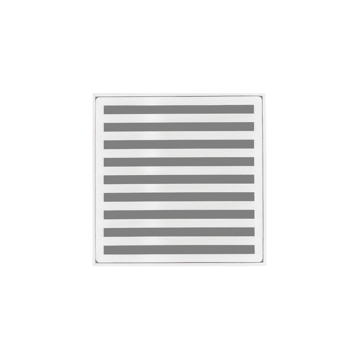 Infinity Drain 4" x 4" ND 4 Complete Kit with Lines Pattern Decorative Plate with PVC Drain Body, 2" Outlet