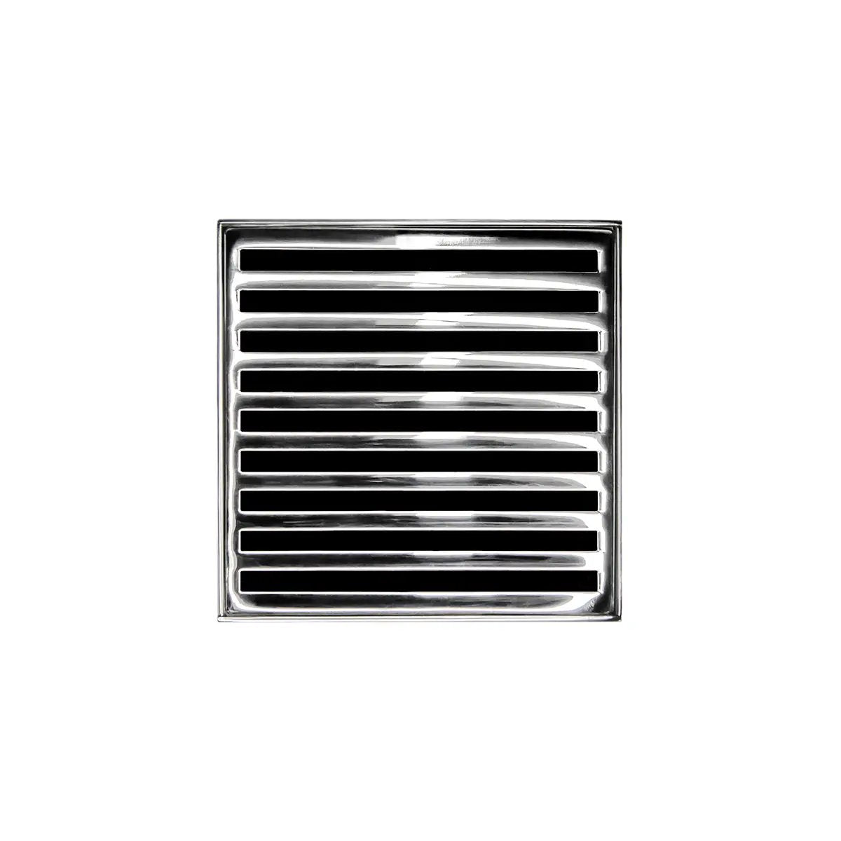 Infinity Drain 4" x 4" ND 4 Complete Kit with Lines Pattern Decorative Plate with PVC Drain Body, 2" Outlet by Infinity Drain