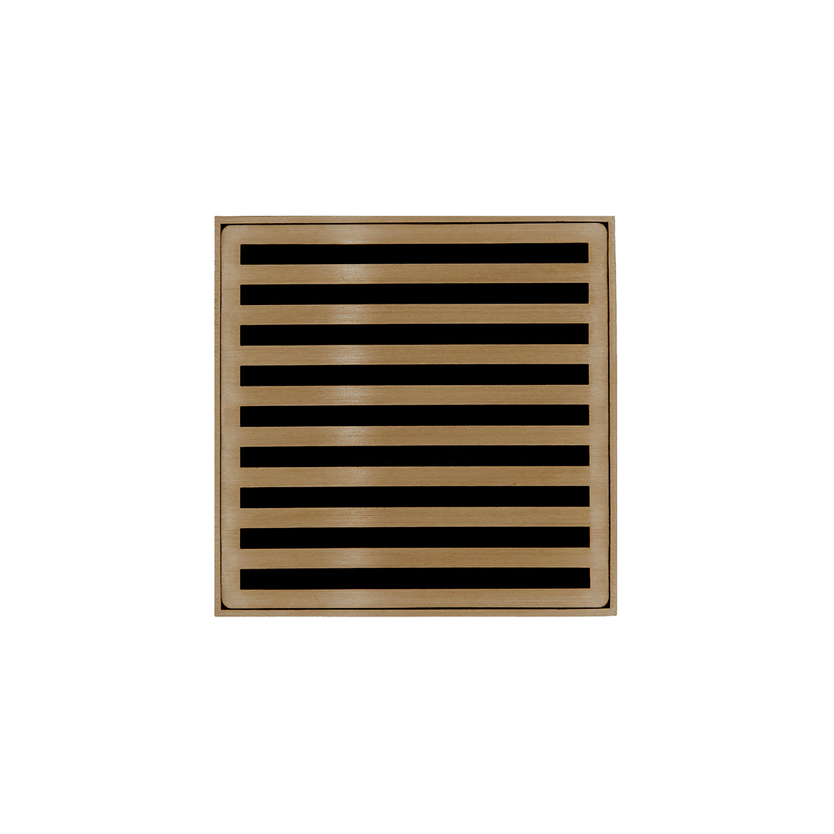 Infinity Drain 4" x 4" ND 4 Complete Kit with Lines Pattern Decorative Plate with PVC Drain Body, 2" Outlet