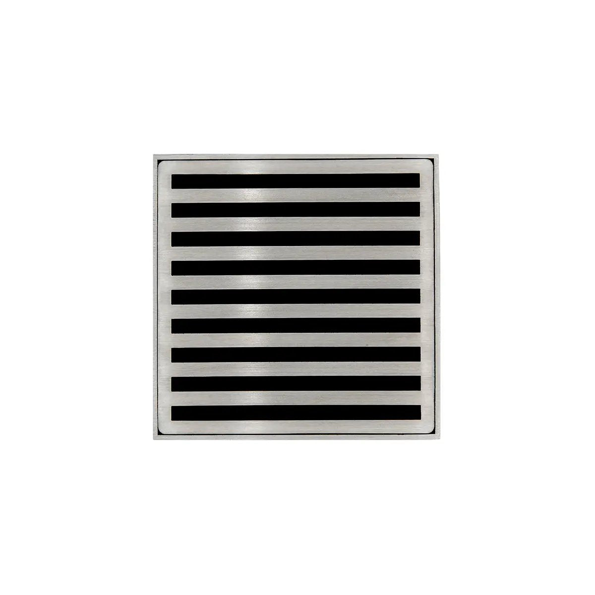 Infinity Drain 4" x 4" ND 4 Complete Kit with Lines Pattern Decorative Plate with PVC Drain Body, 2" Outlet by Infinity Drain