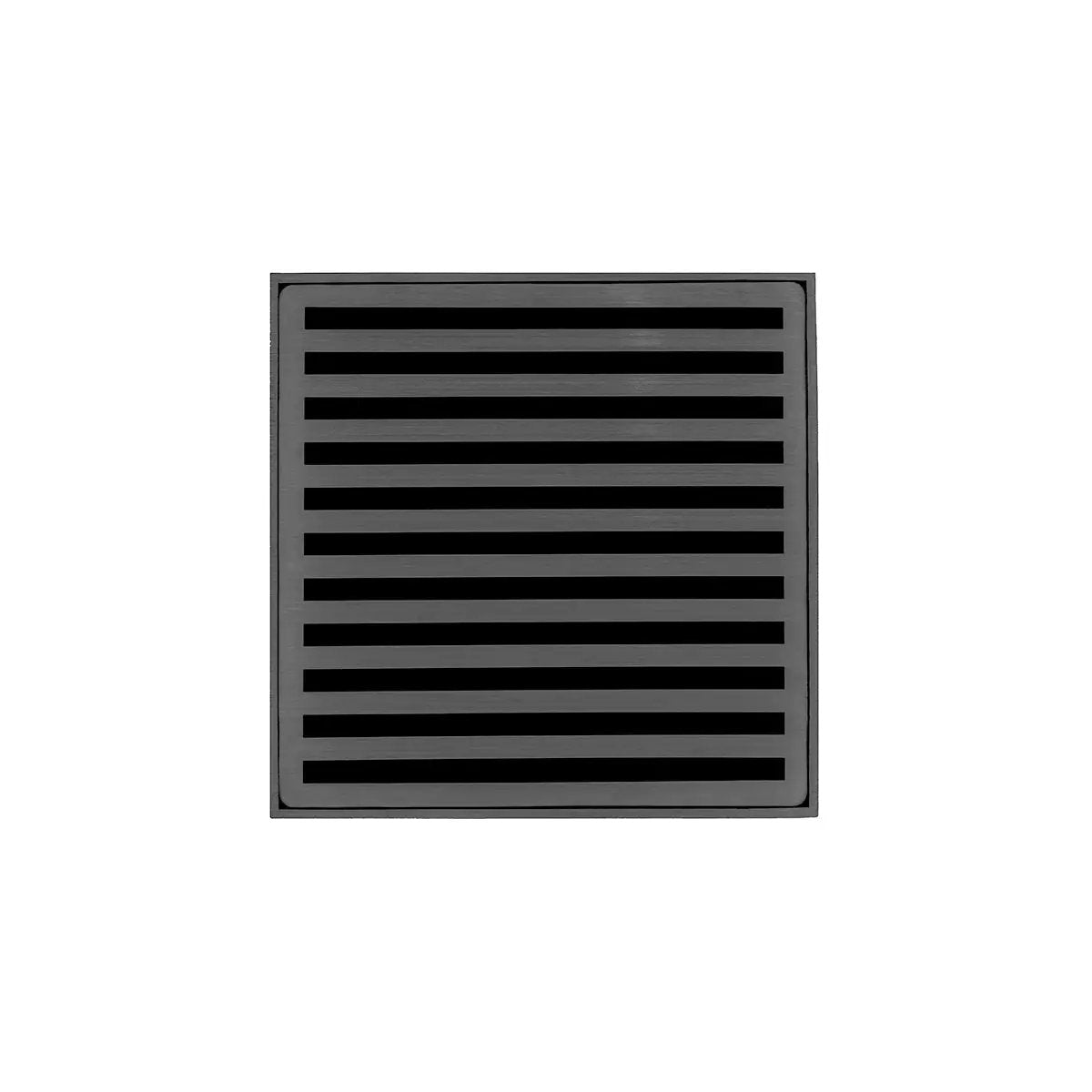 Infinity Drain 5" x 5" NDB 5 Complete Kit with Lines Pattern Decorative Plate with Stainless Steel Bonded Flange Drain Body, 2" No Hub Outlet by Infinity Drain