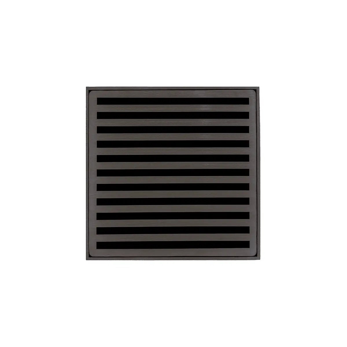 Infinity Drain 5" x 5" NDB 5 Complete Kit with Lines Pattern Decorative Plate with Stainless Steel Bonded Flange Drain Body, 2" No Hub Outlet by Infinity Drain