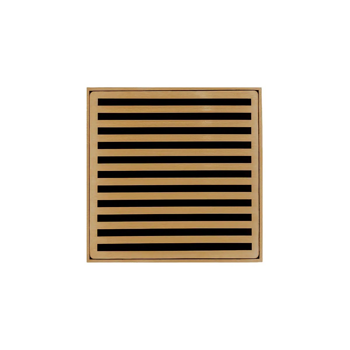 Infinity Drain 5" x 5" NDB 5 Complete Kit with Lines Pattern Decorative Plate with Stainless Steel Bonded Flange Drain Body, 2" No Hub Outlet by Infinity Drain