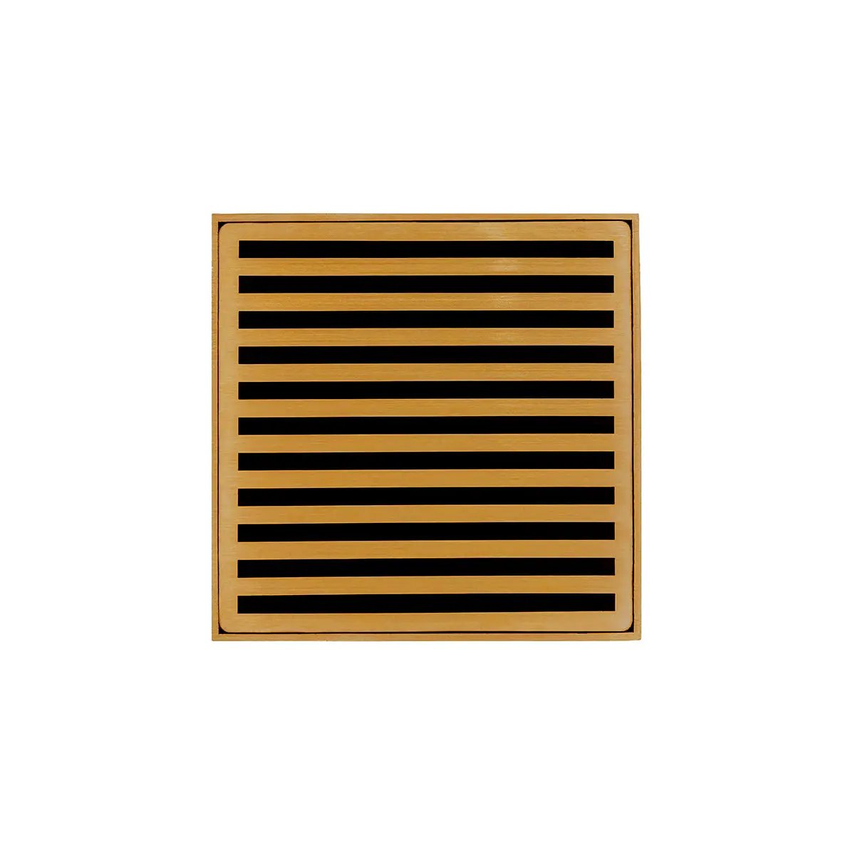 Infinity Drain 5" x 5" NDB 5 Complete Kit with Lines Pattern Decorative Plate with Stainless Steel Bonded Flange Drain Body, 2" No Hub Outlet by Infinity Drain