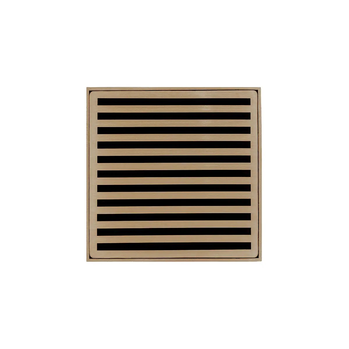 Infinity Drain 5" x 5" NDB 5 Complete Kit with Lines Pattern Decorative Plate with Stainless Steel Bonded Flange Drain Body, 2" No Hub Outlet by Infinity Drain