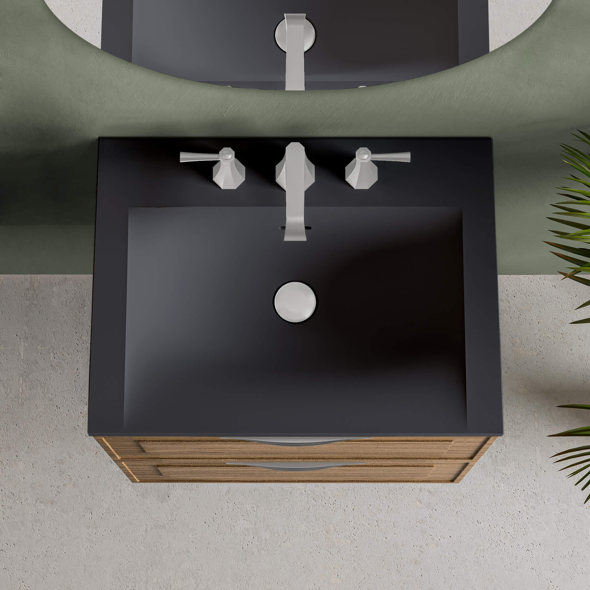 black matte vanity top