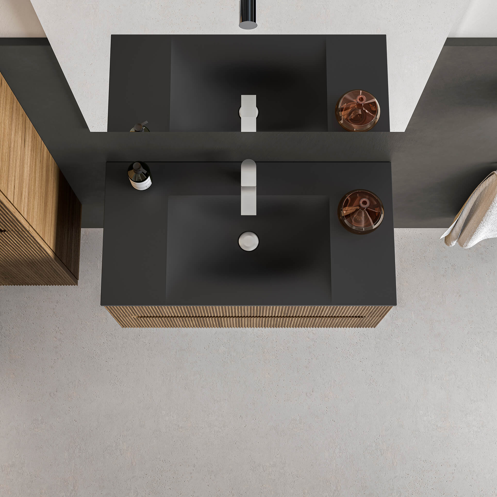 black matte vanity top