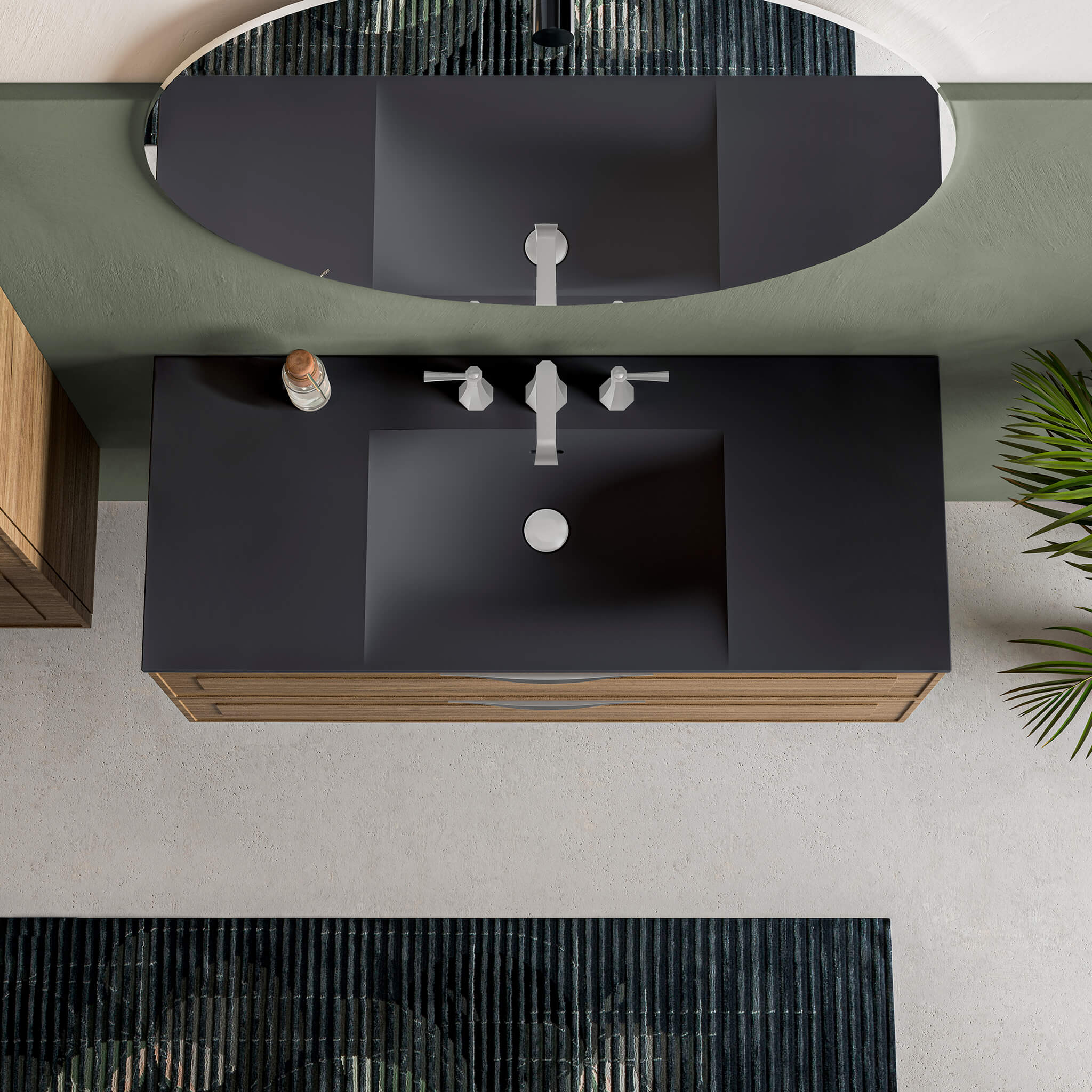 black matte vanity top