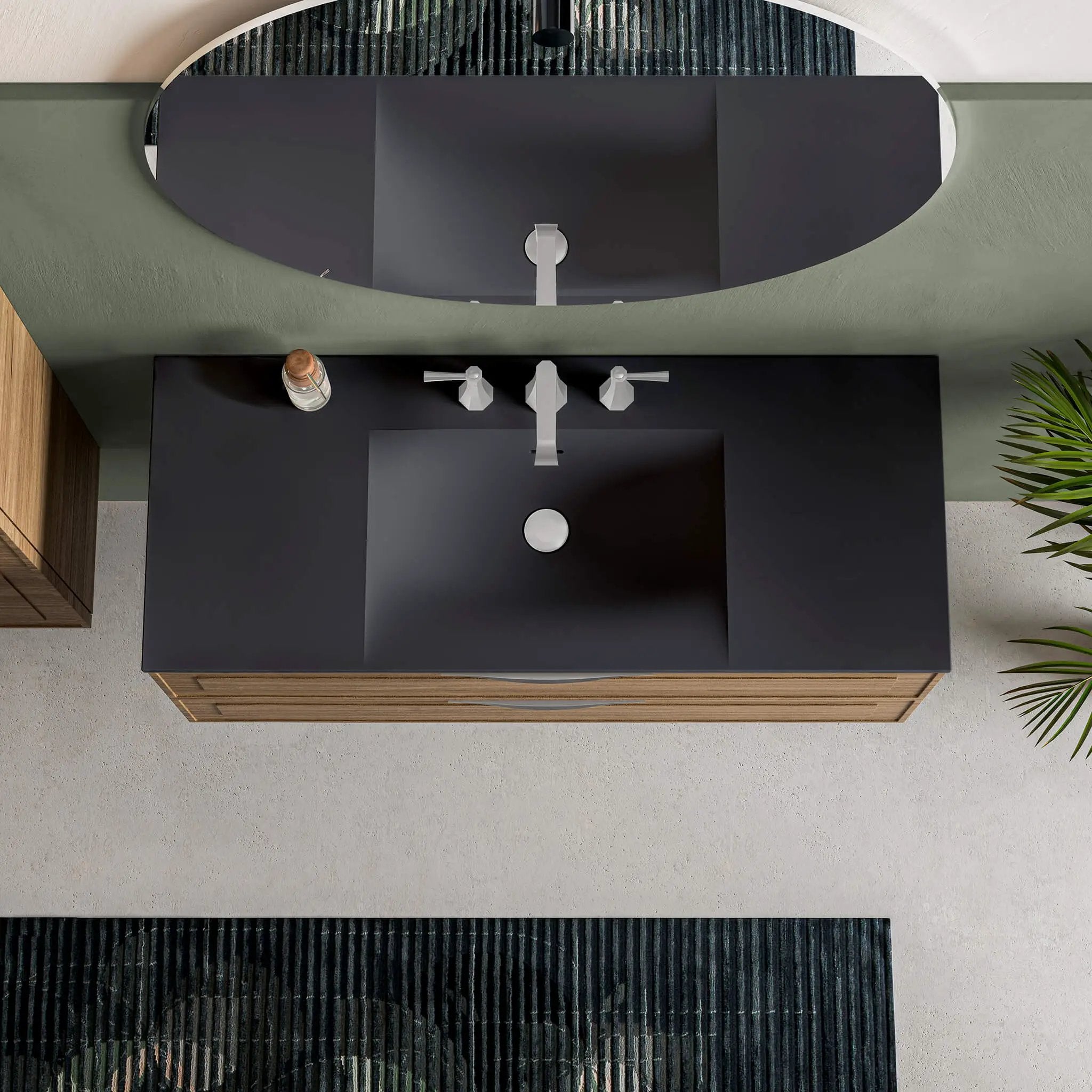 black matte vanity top