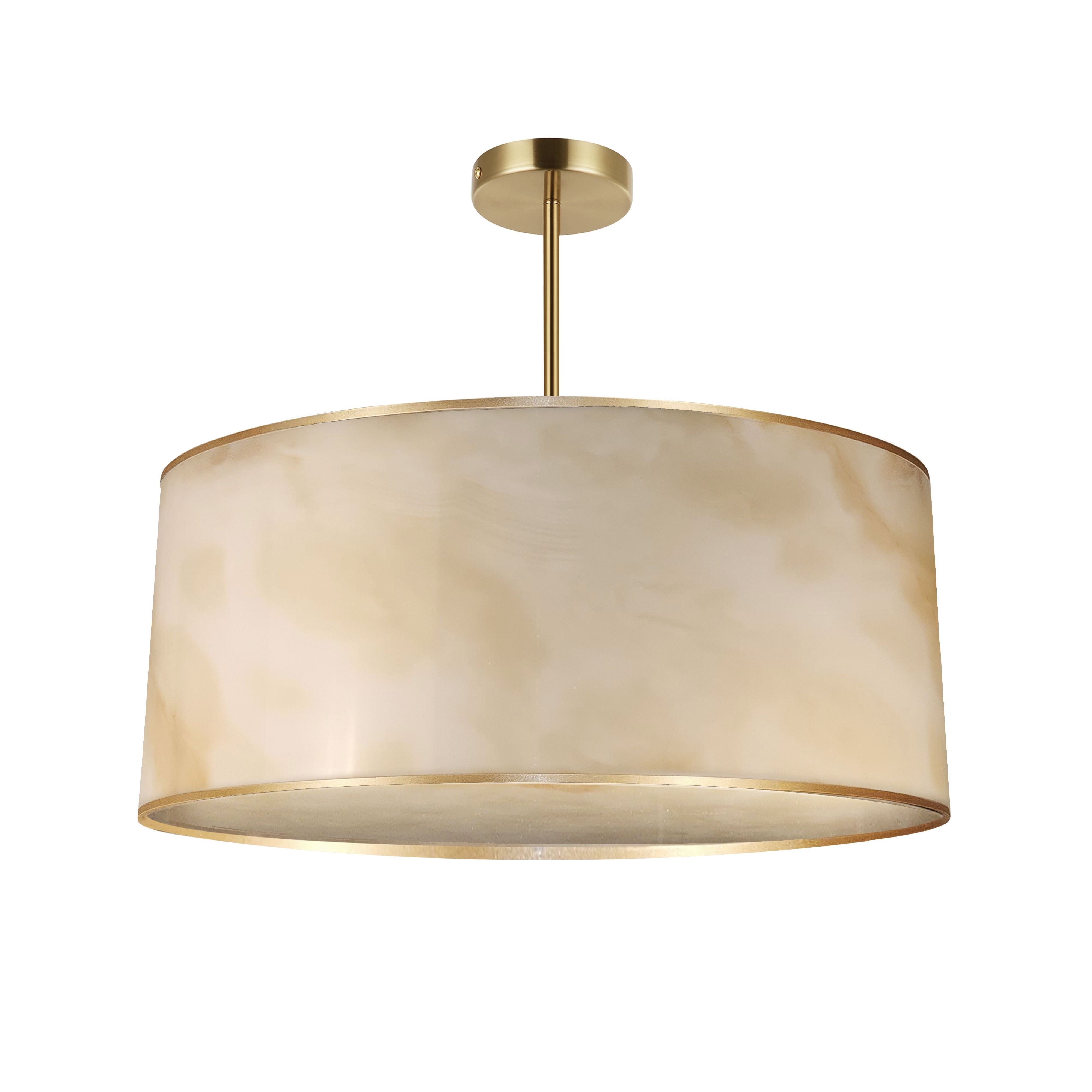 aged brass/faux alabaster pendant light