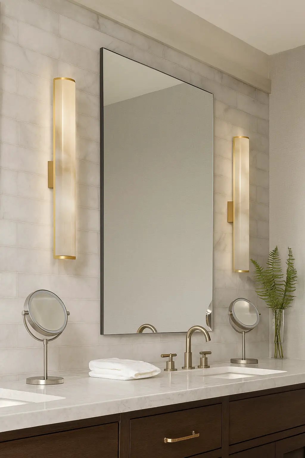 aged brass/faux alabaster wall sconce
