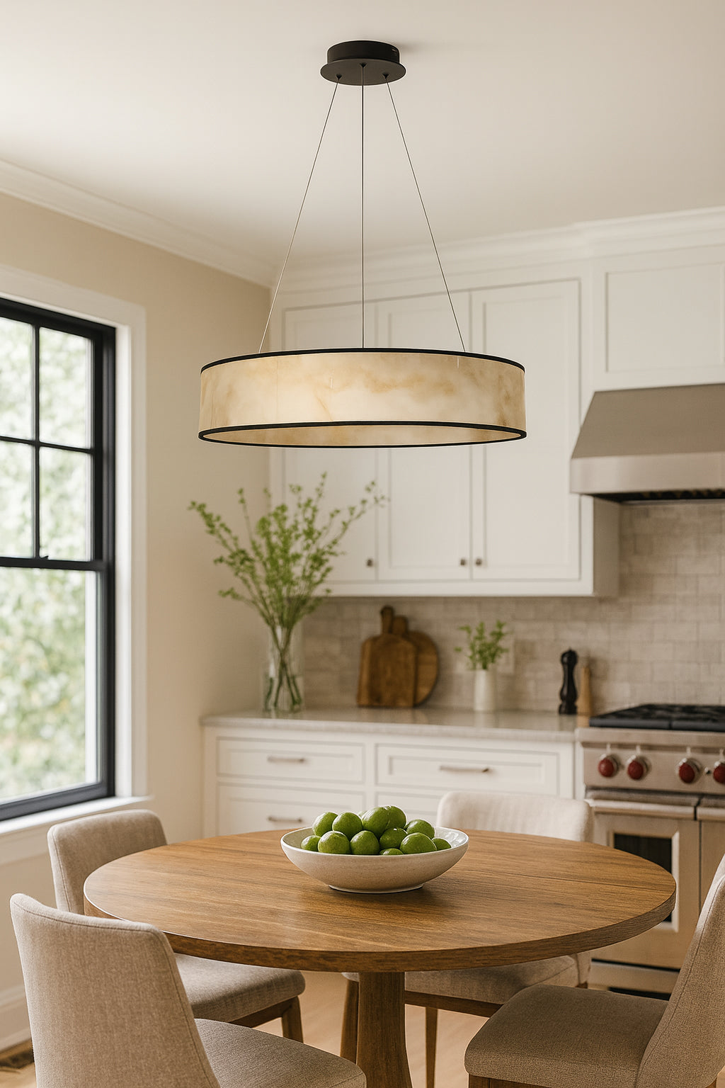 matte black/faux alabaster flush mount