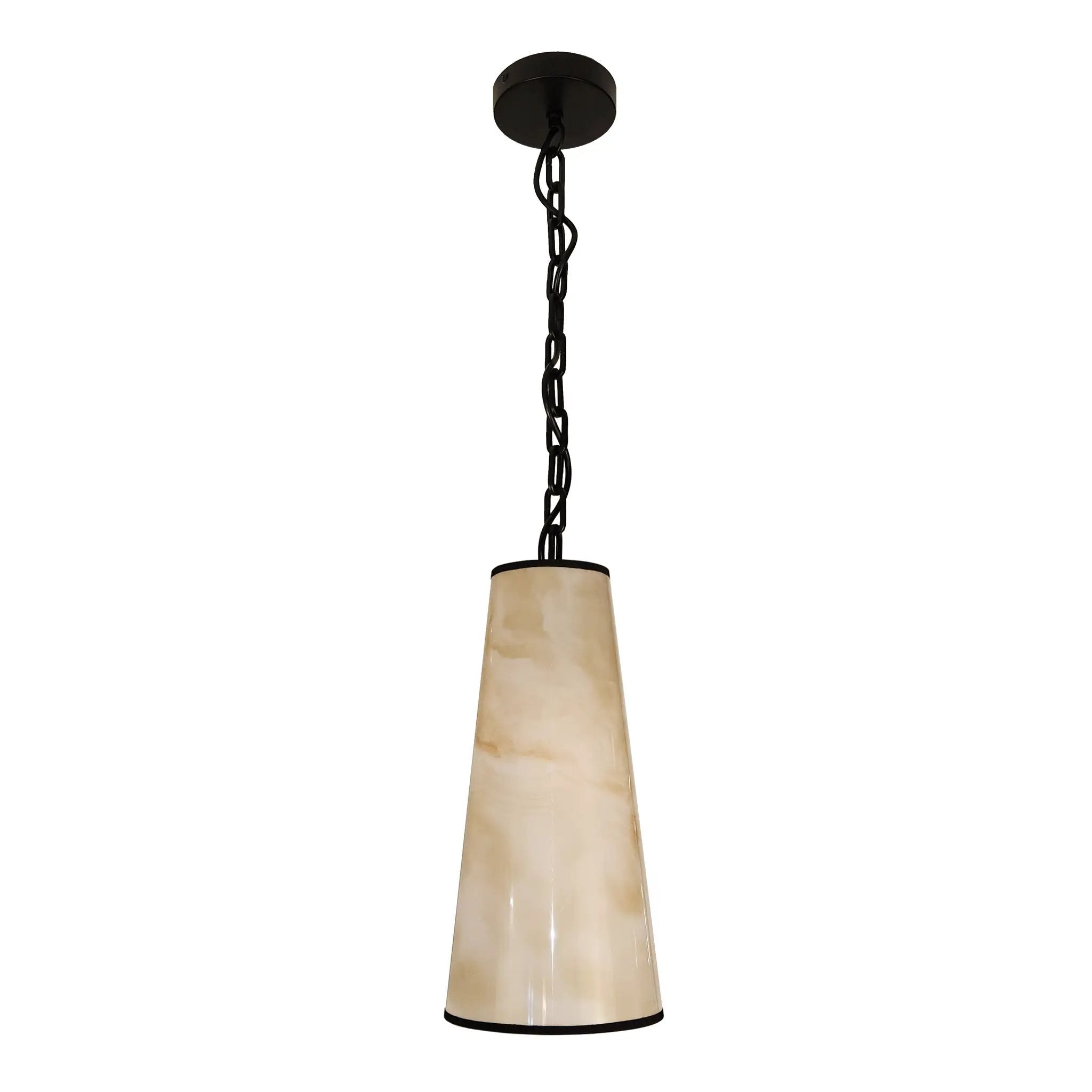 Dainolite 1 Light Incandescent Pendant Light with Marble Alabaster Shade by Dainolite