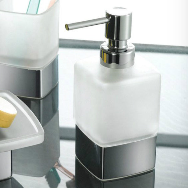 polished chrome soap dispenser