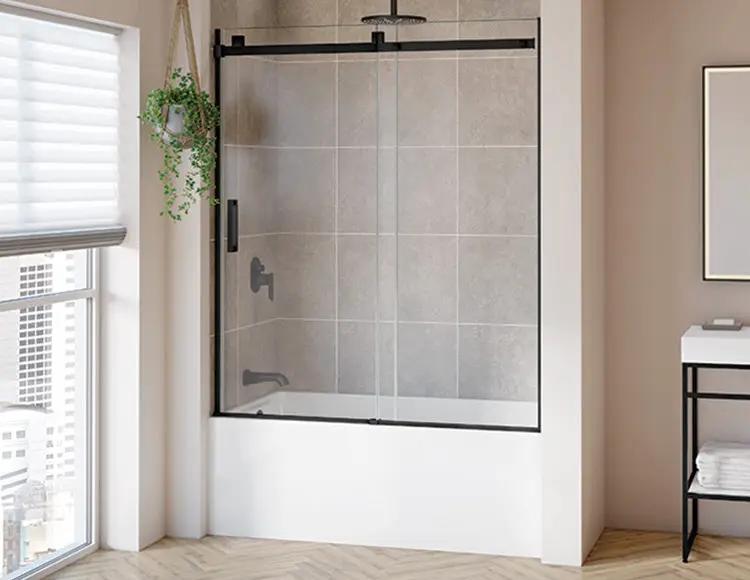 matte black tub enclosure