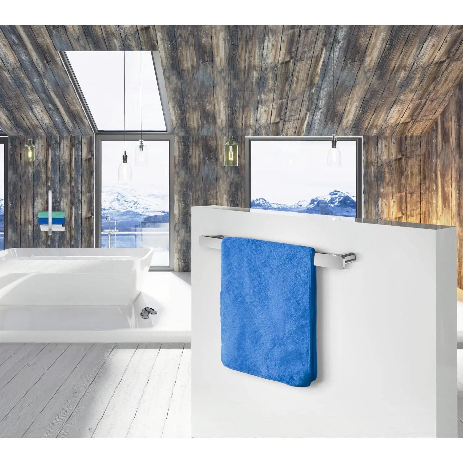 polished chrome towel rail