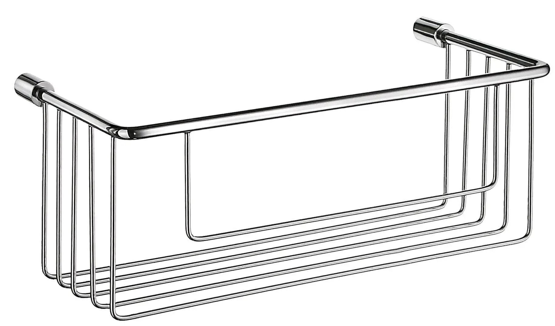polished chrome shower basket