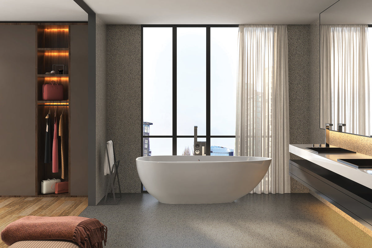 matte white freestanding bathtub