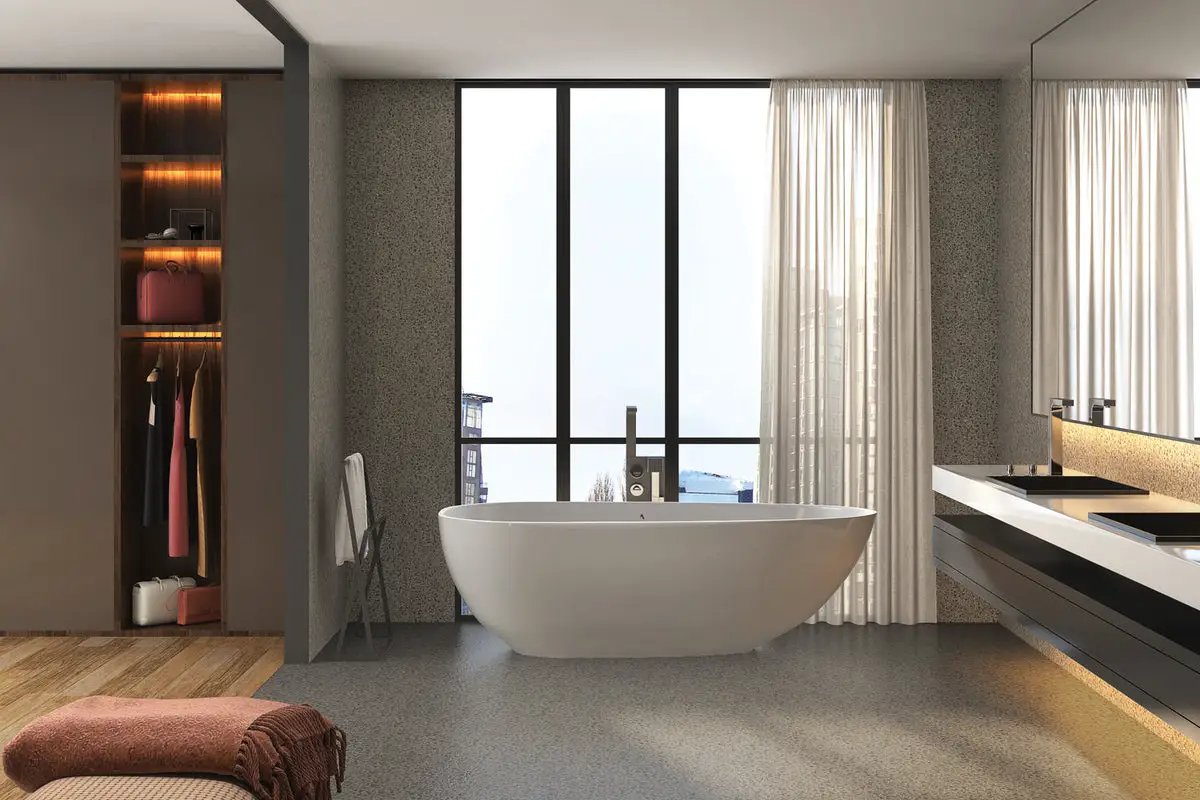 matte white freestanding bathtub