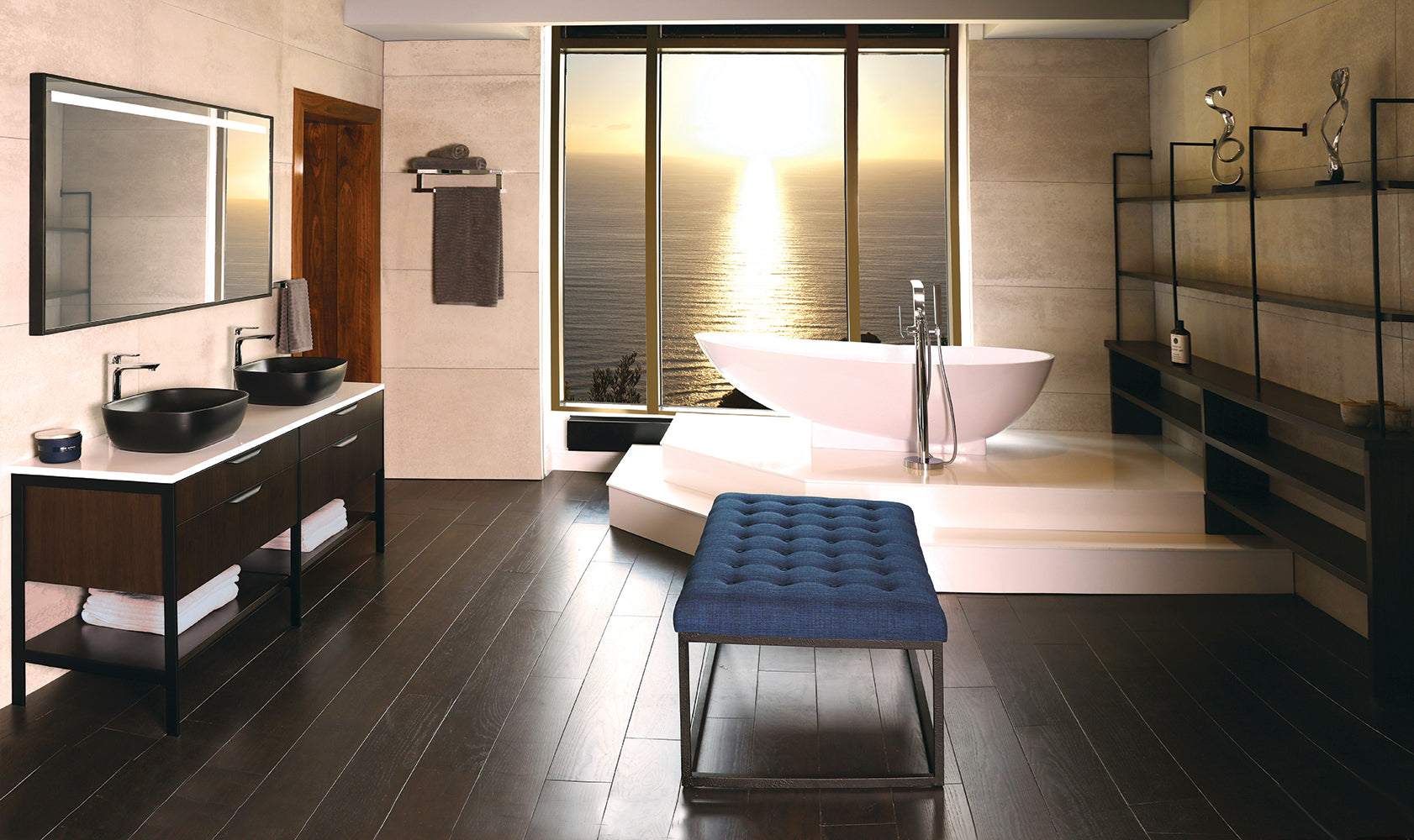 smoky walnut vanity