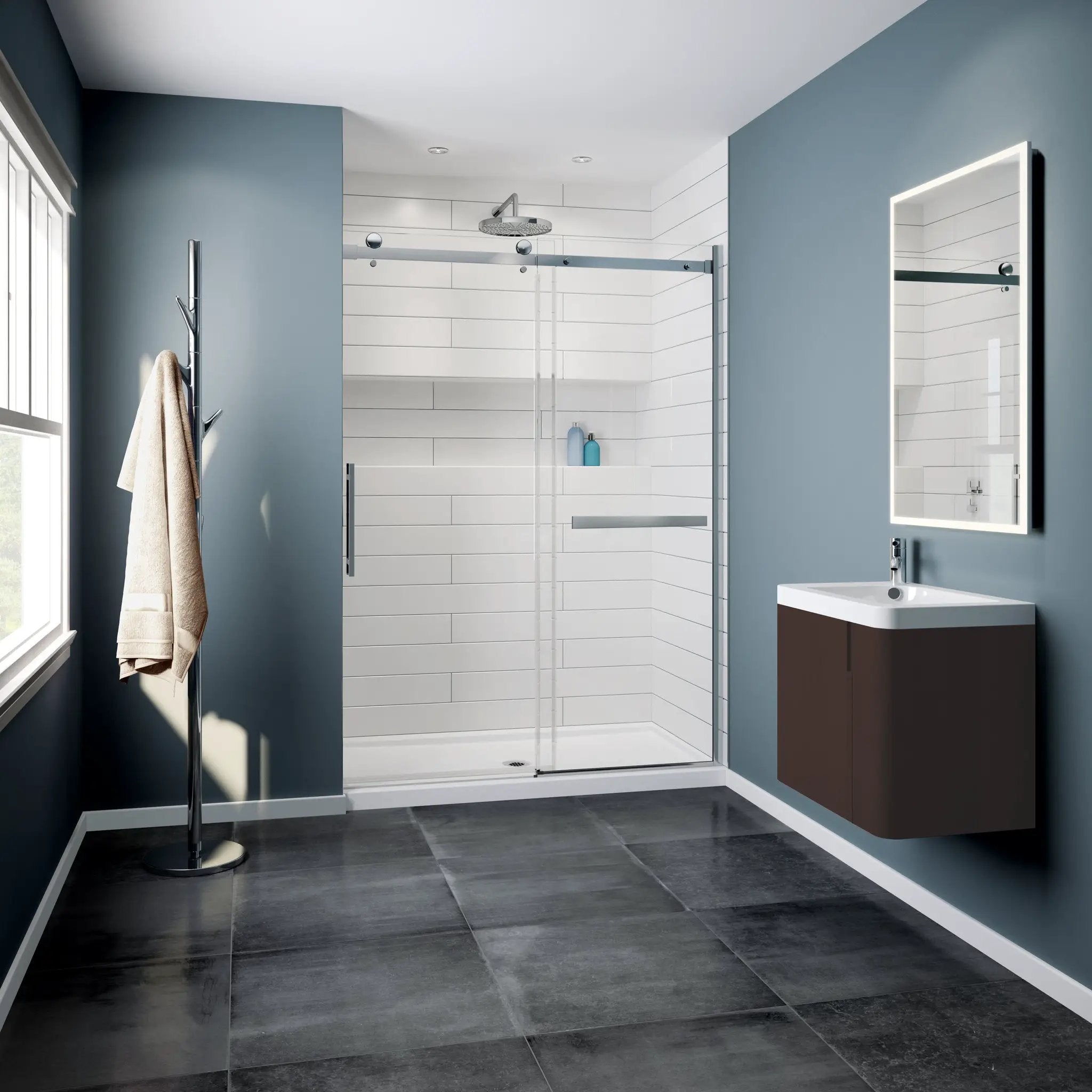 chrome shower door