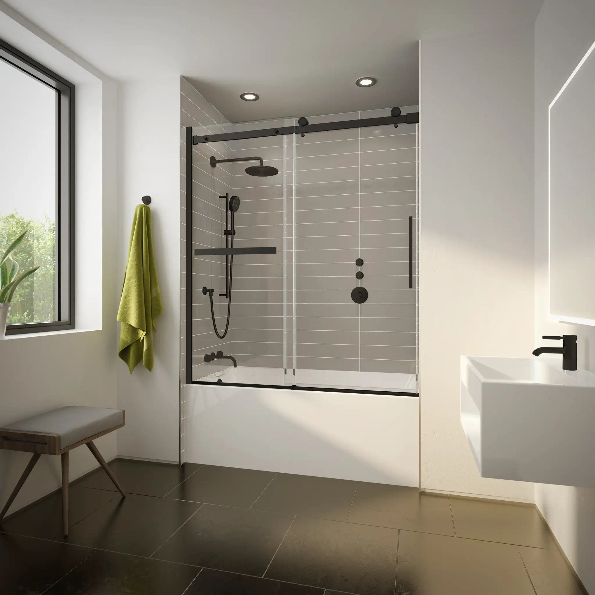 matte black tub enclosure