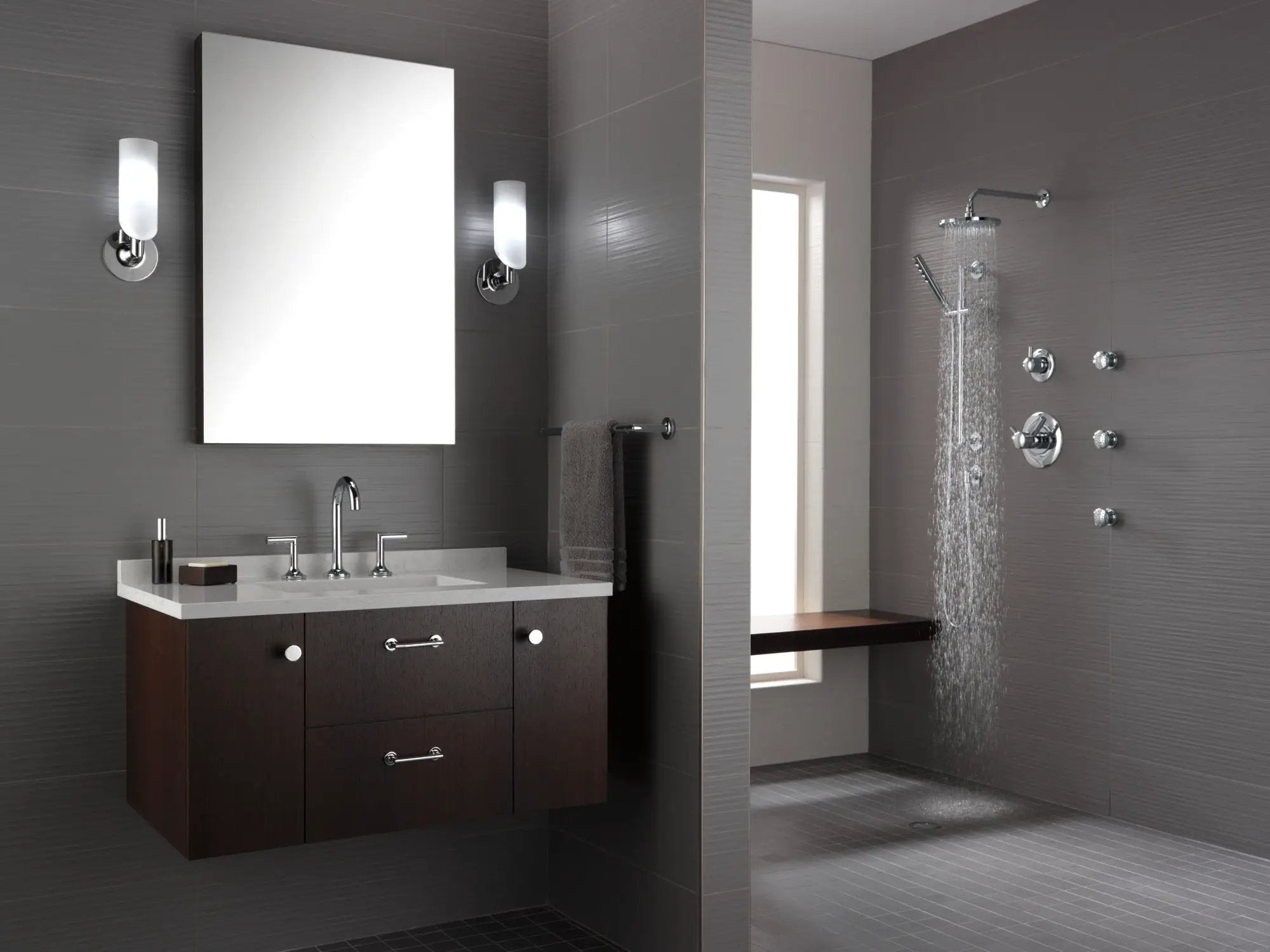 chrome lavatory faucet