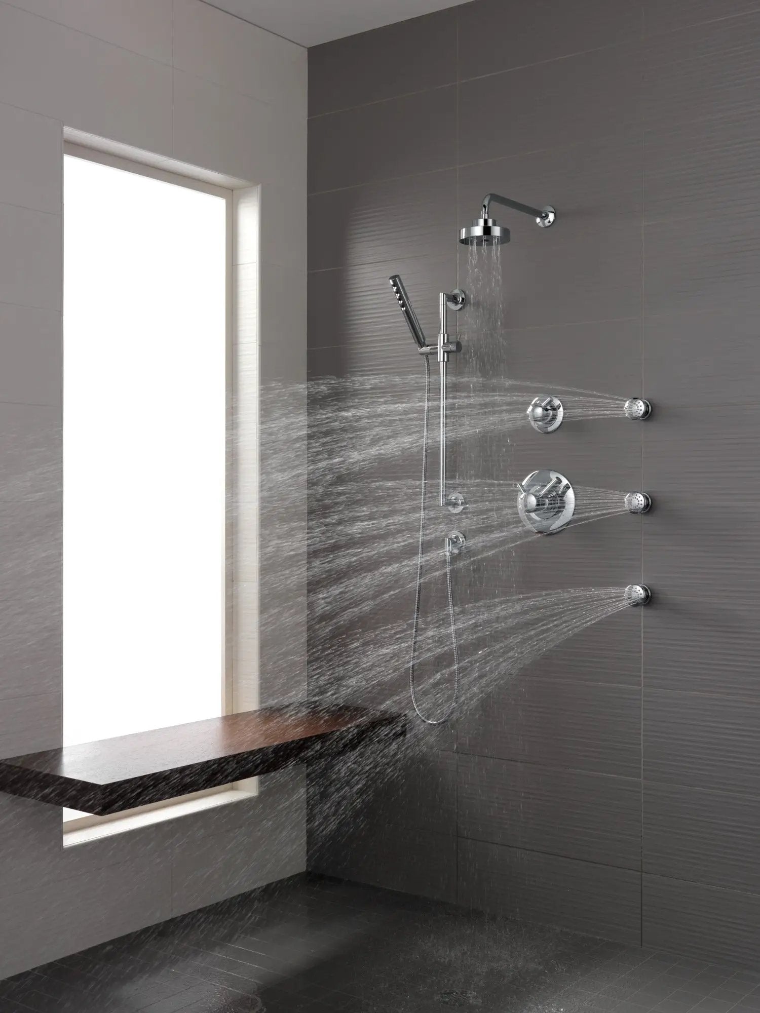 chrome thermostatic shower
