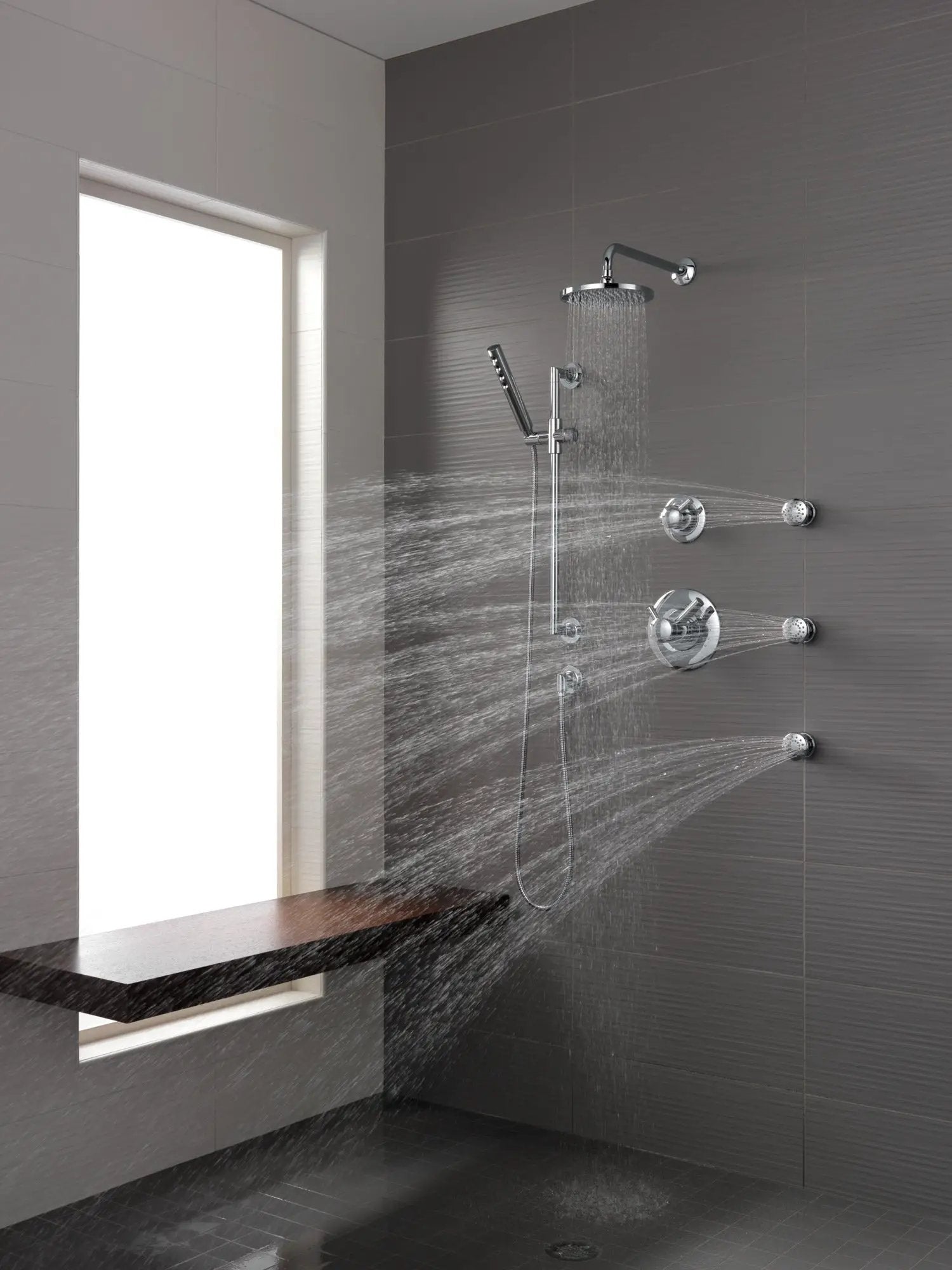 chrome thermostatic shower