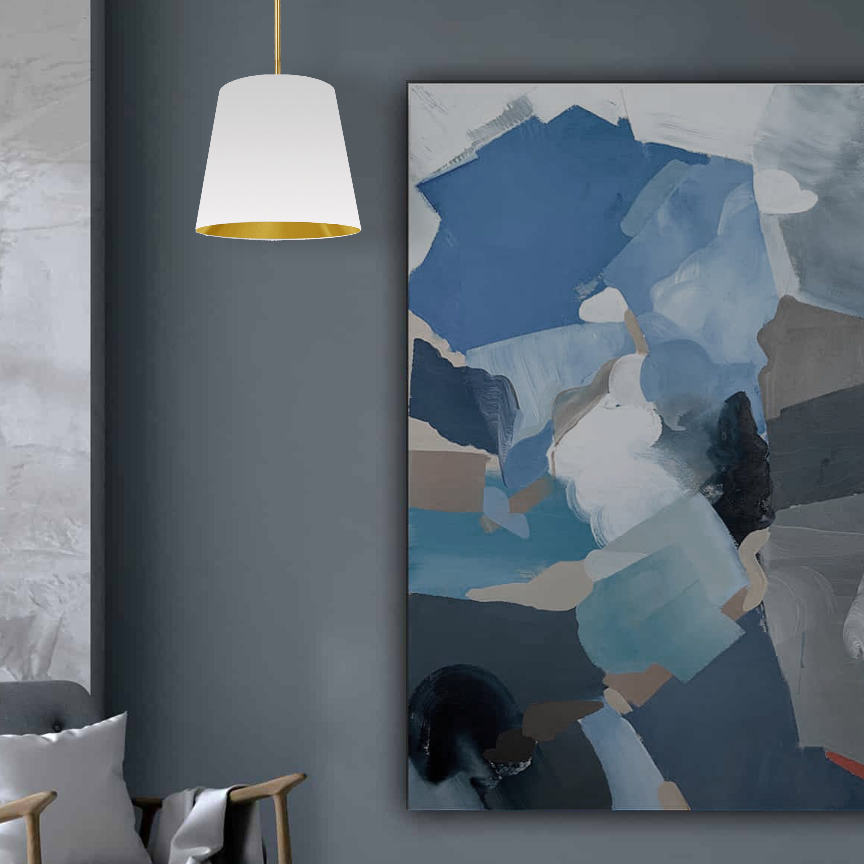 white and gold pendants