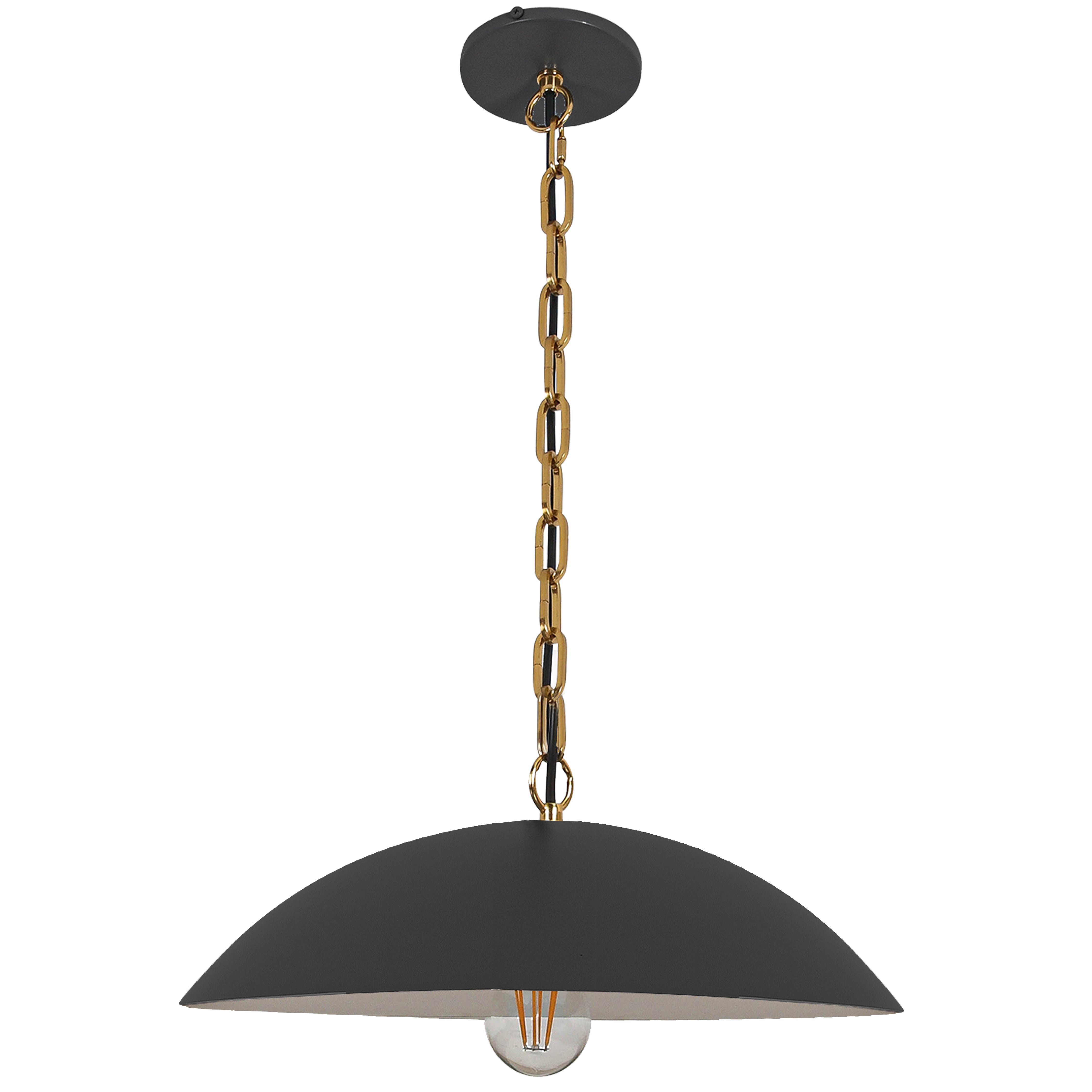 matte black with aged brass pendants