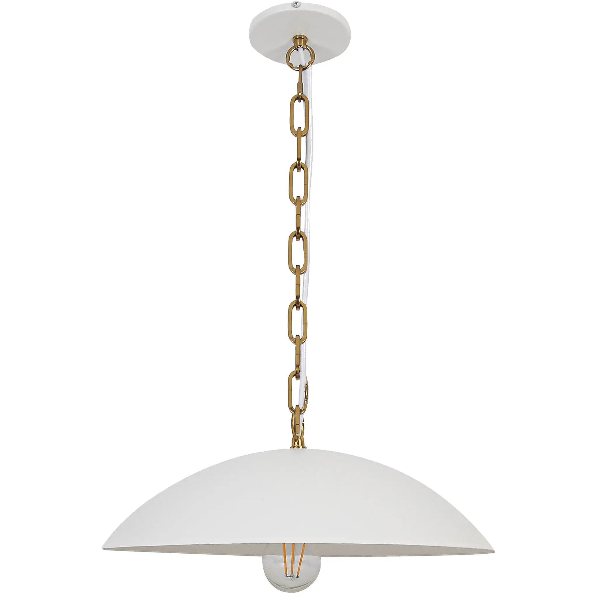Dainolite 1 Light Pendant with Aged Brass Chain by Dainolite
