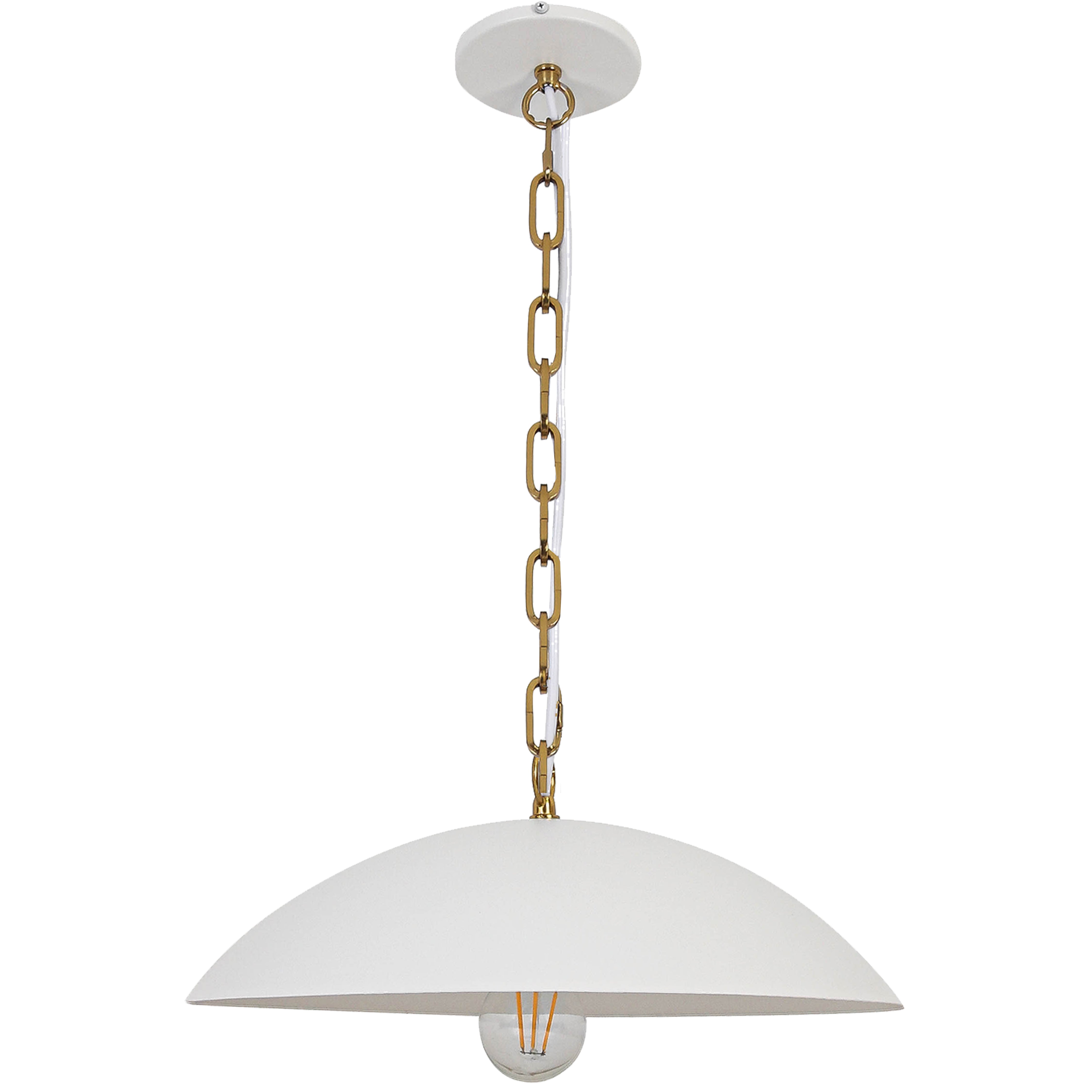 Dainolite 1 Light Pendant with Aged Brass Chain