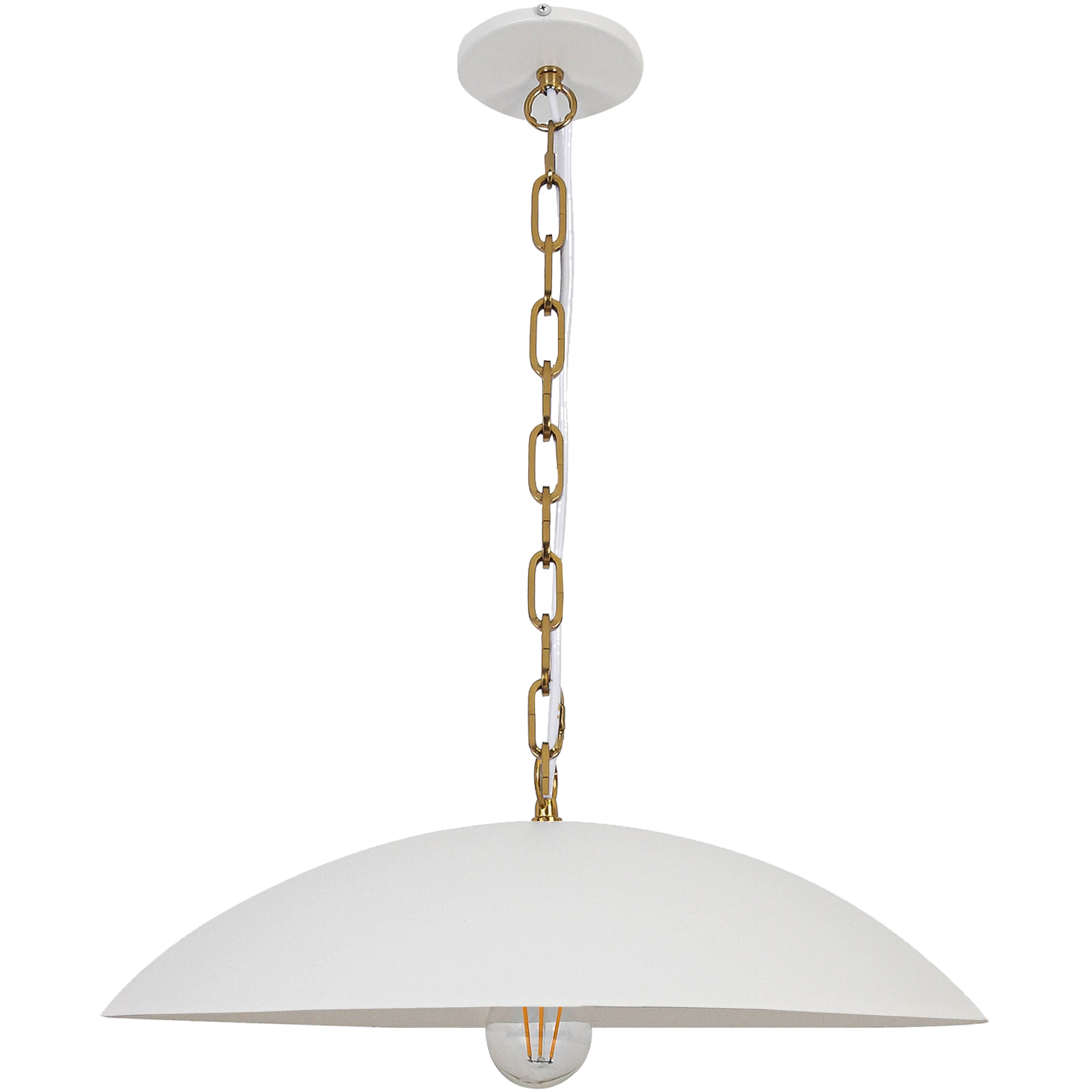 Dainolite 1 Light Pendant with Aged Brass Chain