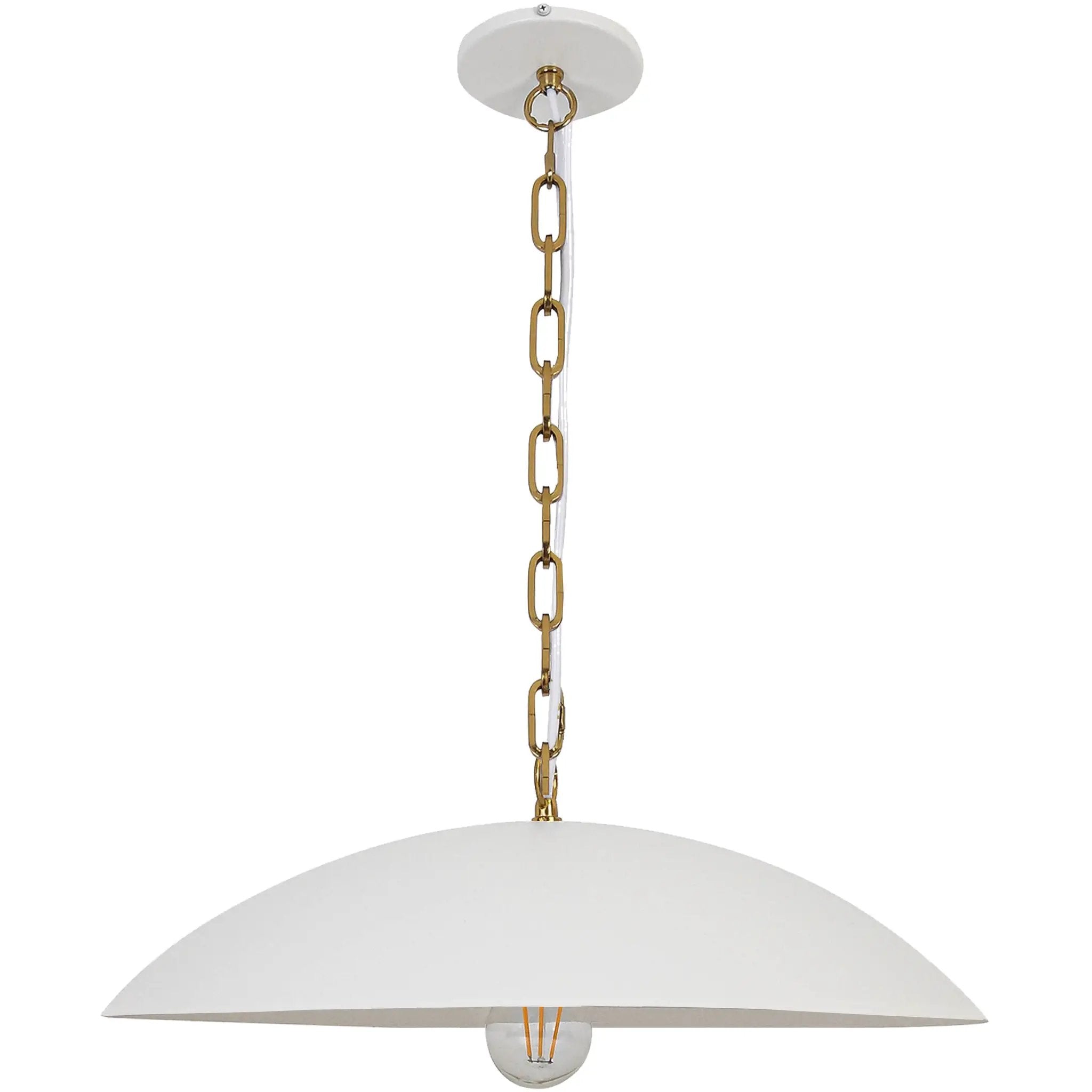 Dainolite 1 Light Pendant with Aged Brass Chain by Dainolite