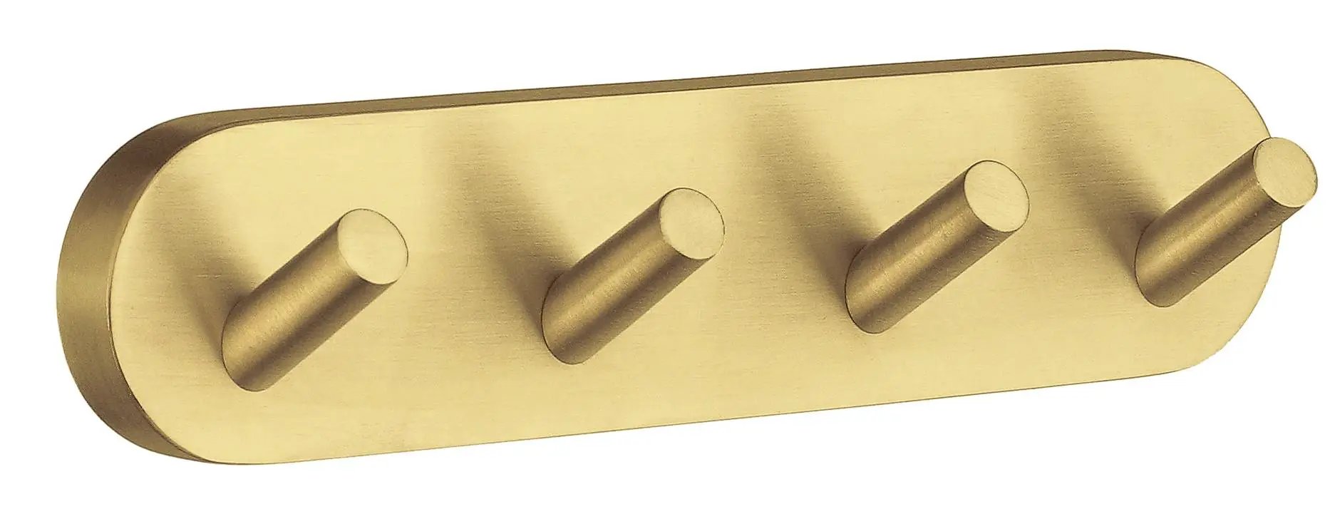 brushed brass quadruple hook