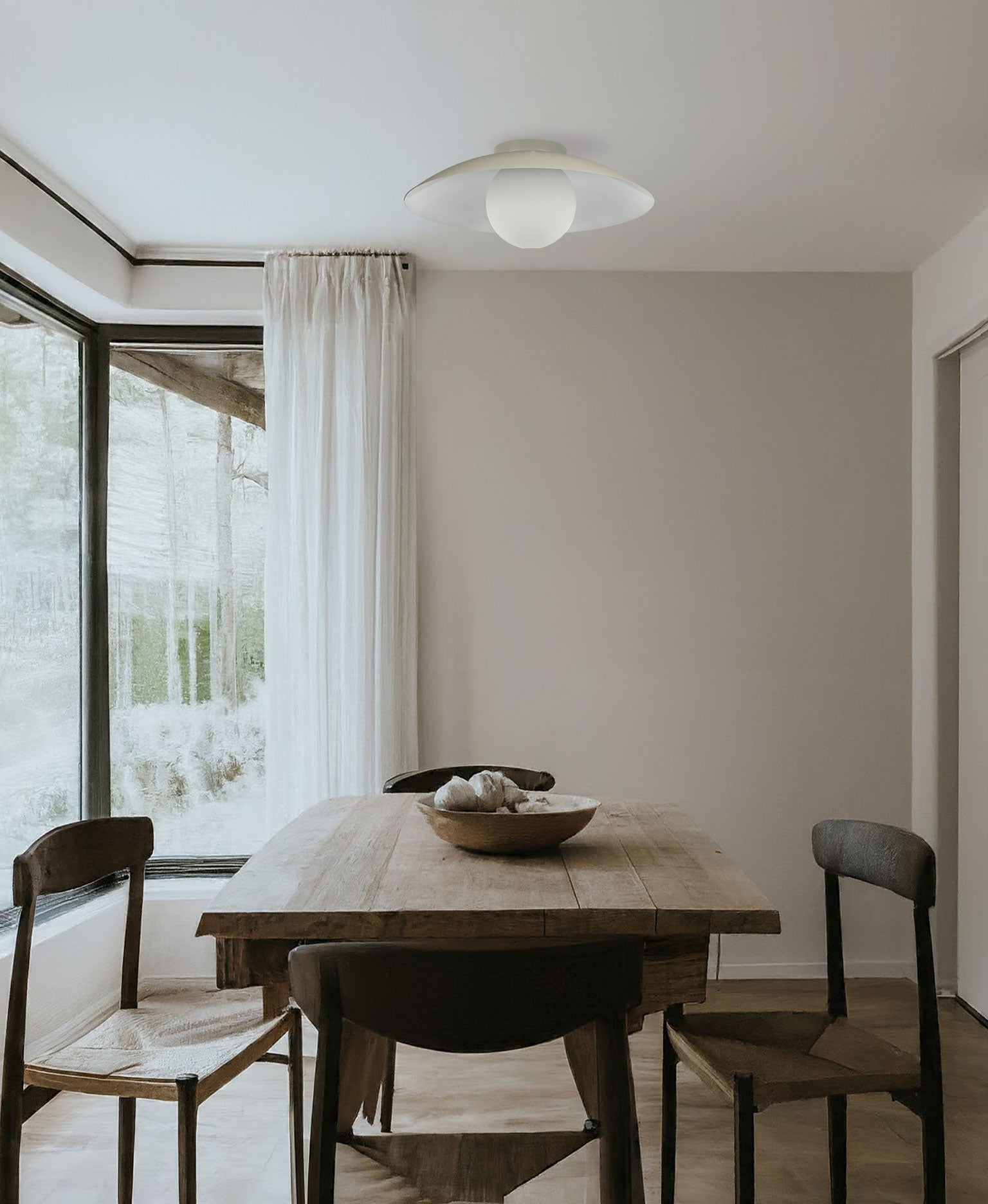 matte beige flush mount