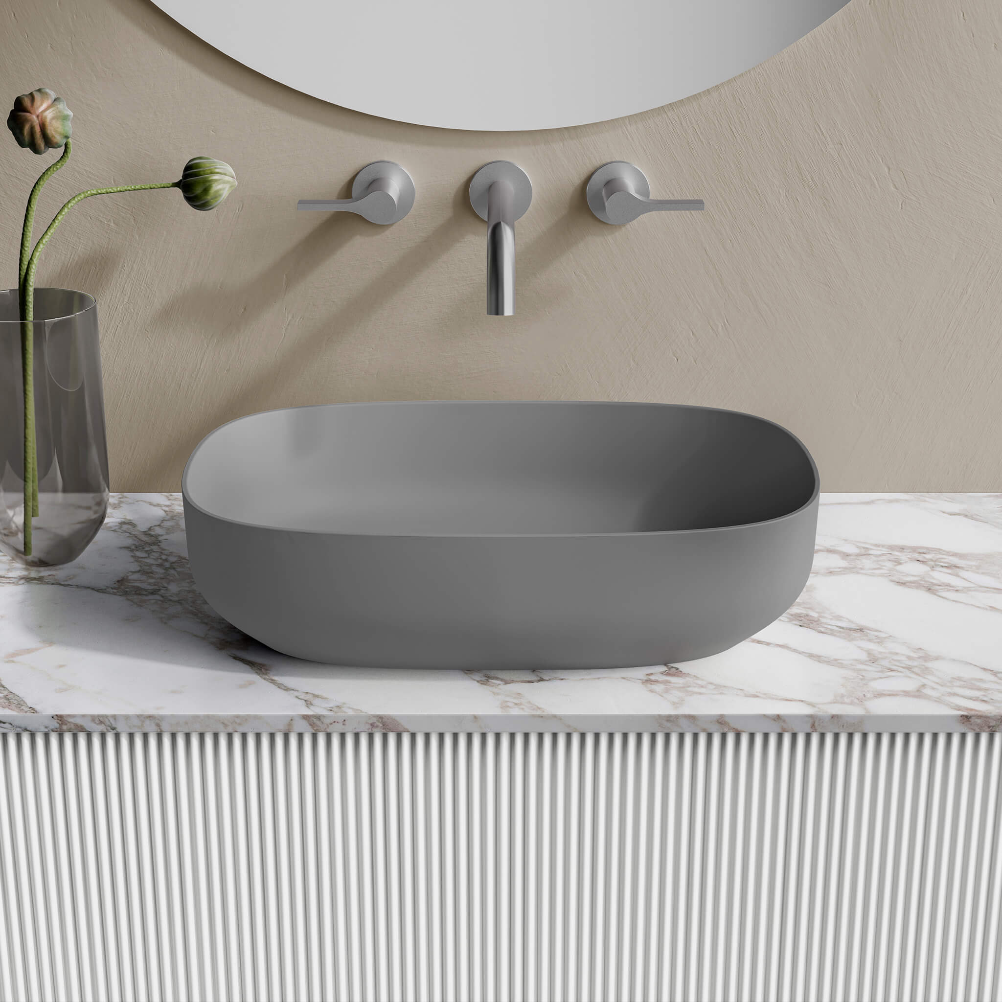 grey matte sink