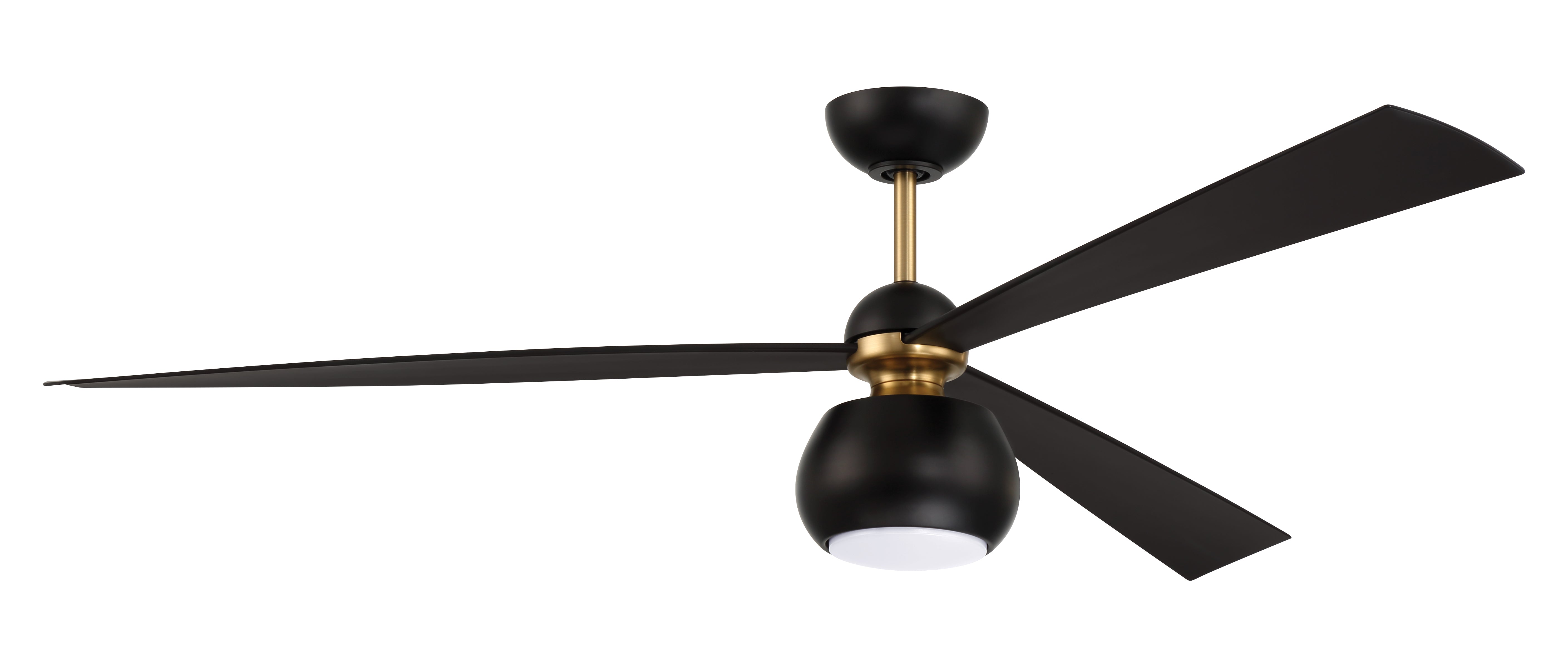 flat black/satin brass ceiling fans