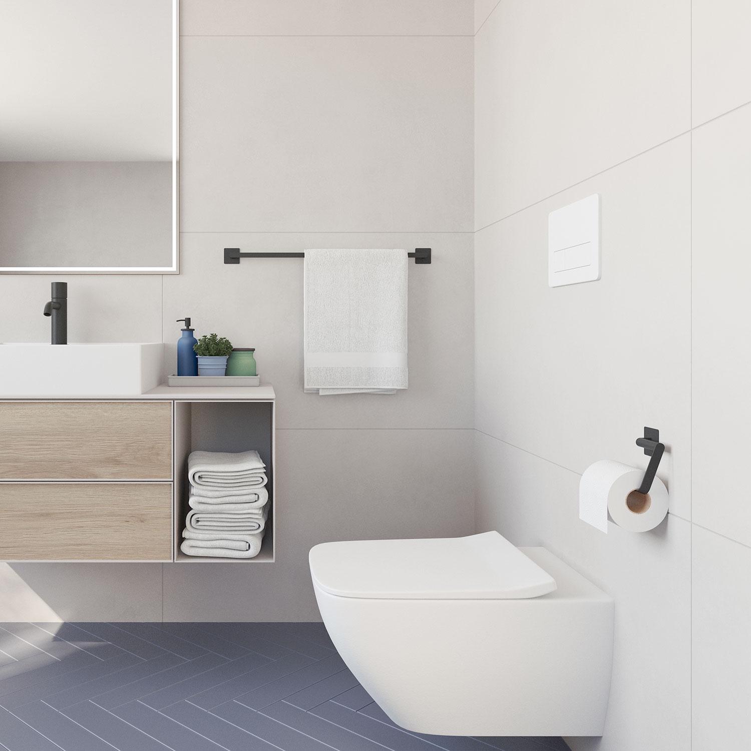 matte black toilet roll holder