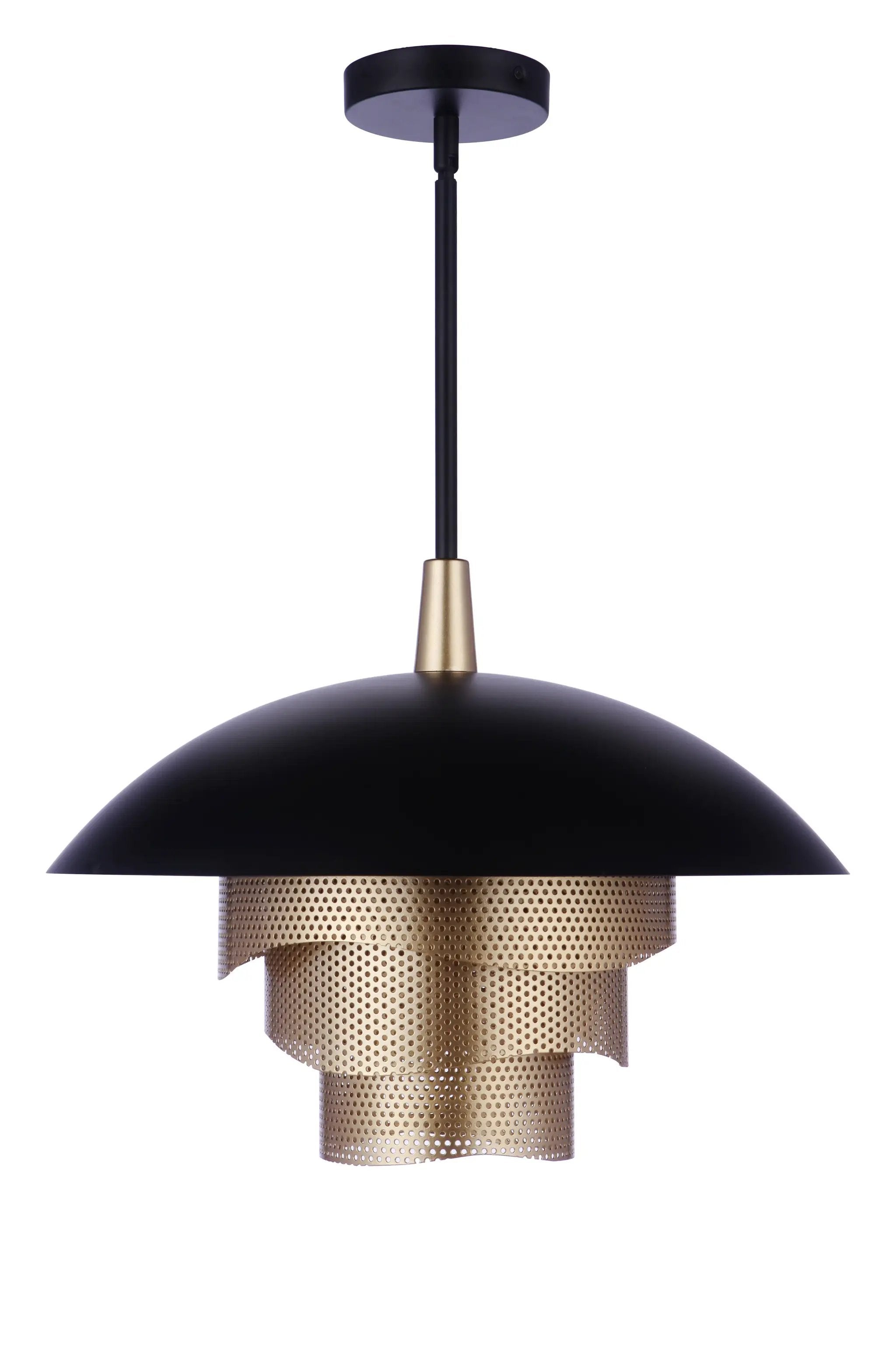 flat black/matte gold pendants