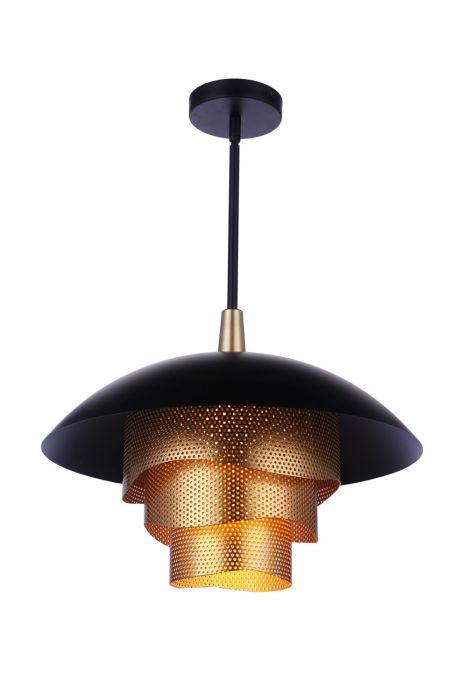 flat black/matte gold pendants