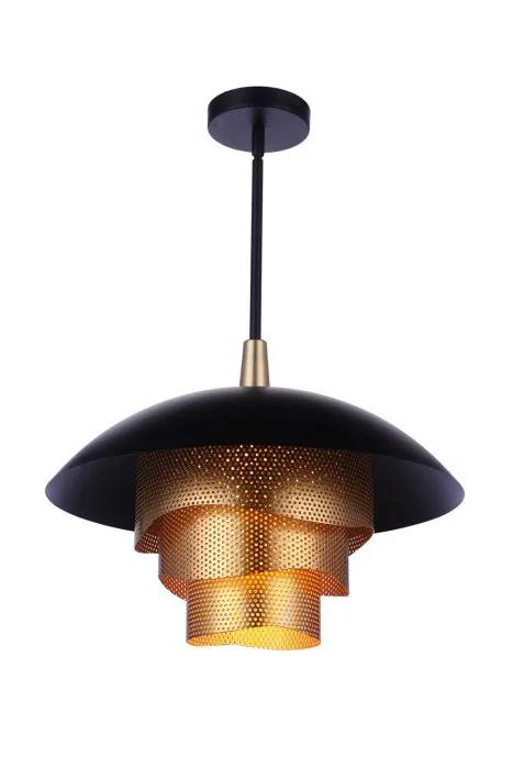 flat black/matte gold pendants