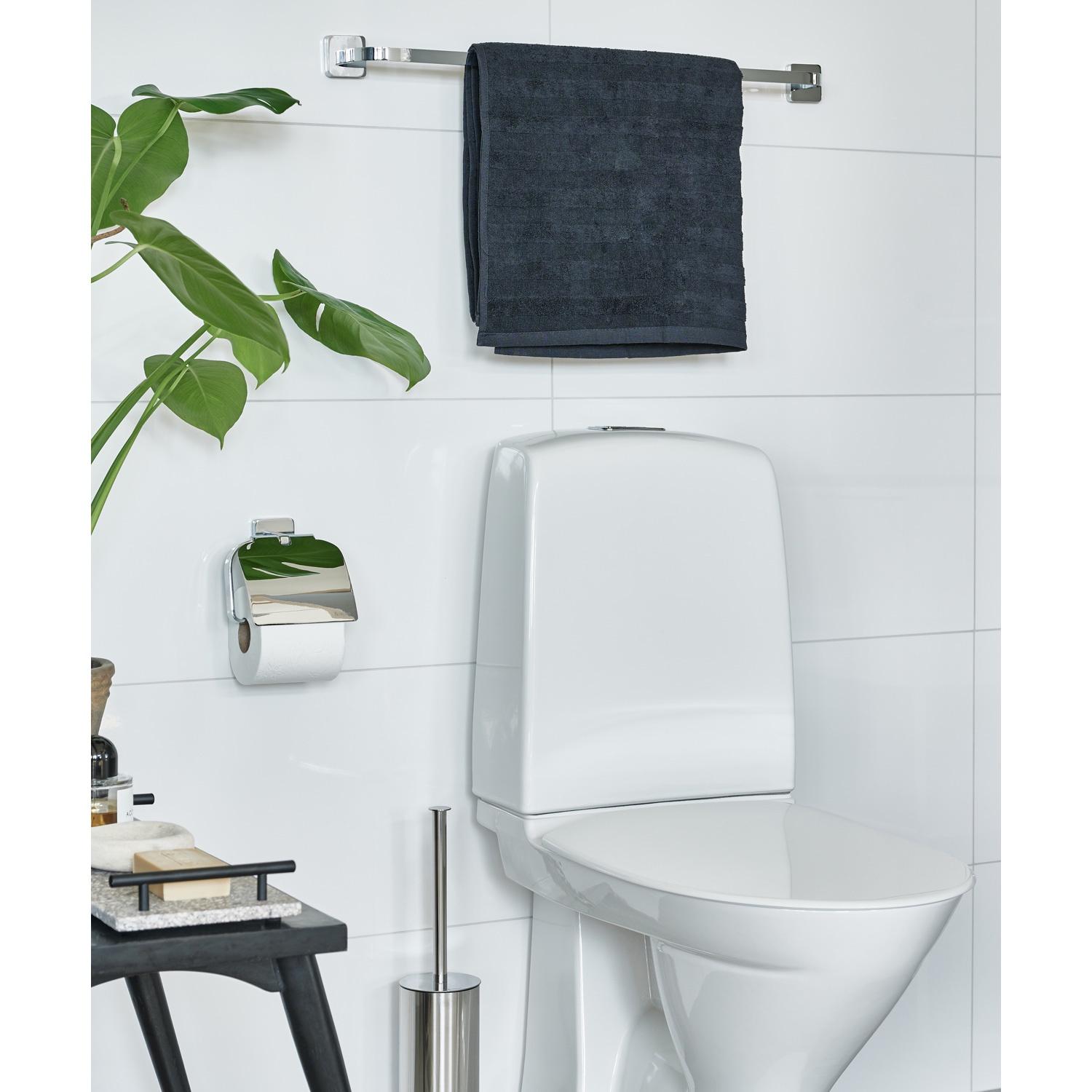 polished chrome toilet roll holder