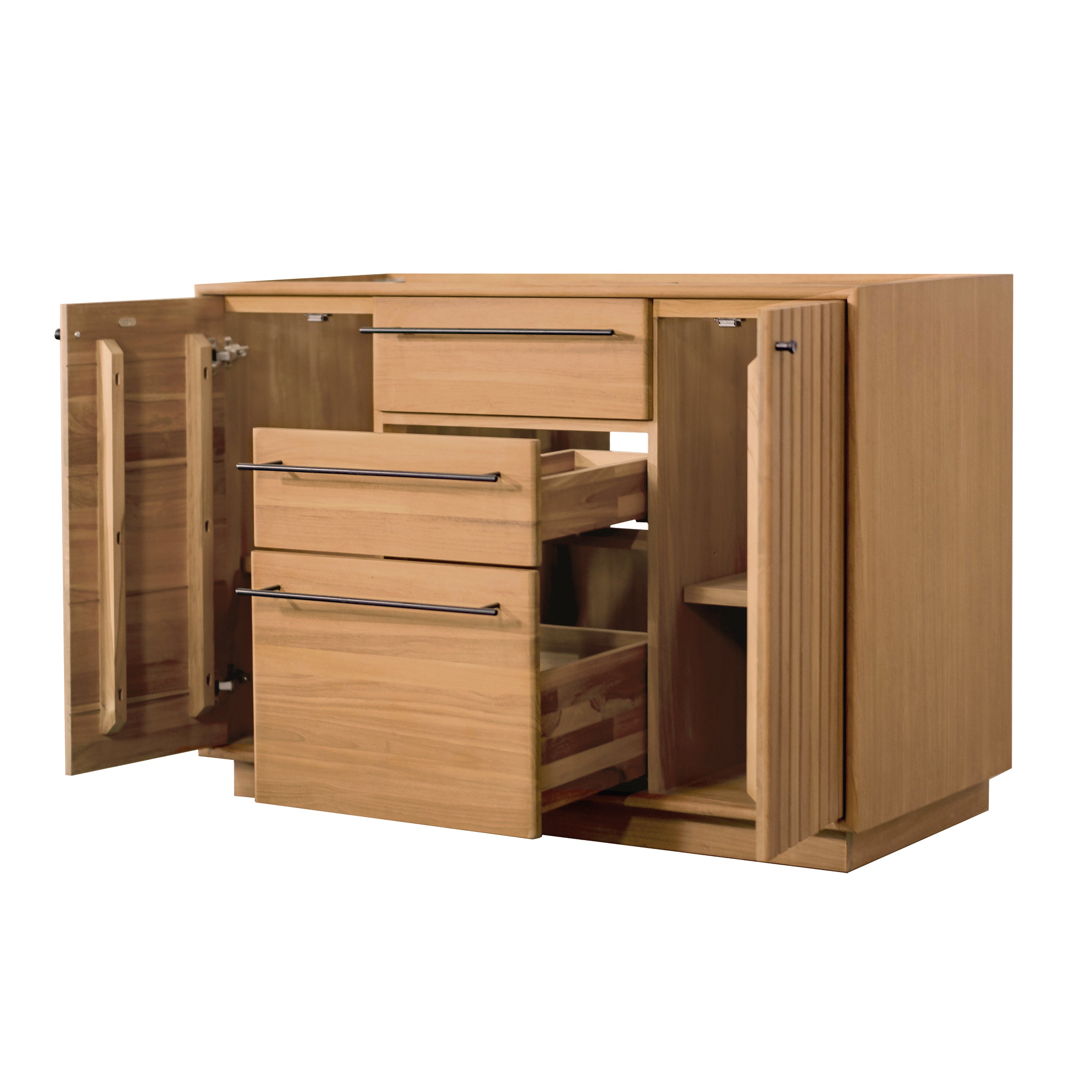 natural teak vanity base