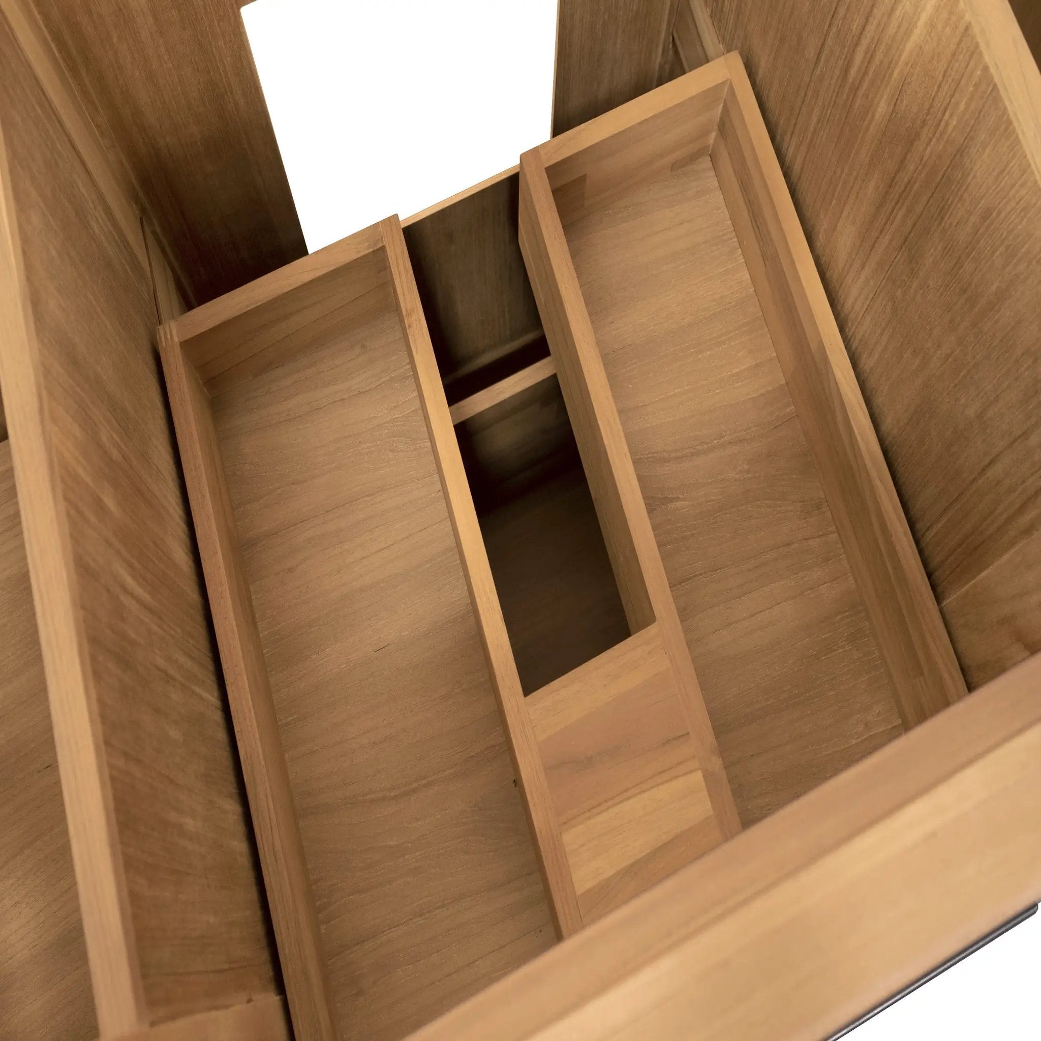 natural teak vanity set